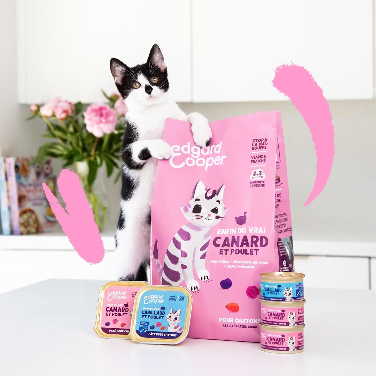 Edgard Cooper Croquettes pour Chaton Stérilisé, Chaton, Canard & poulet 2kg, Sans céréales, Viande fraîche, Nourriture naturelle, Croquette Riche en protéines, Sans sucres ajoutés