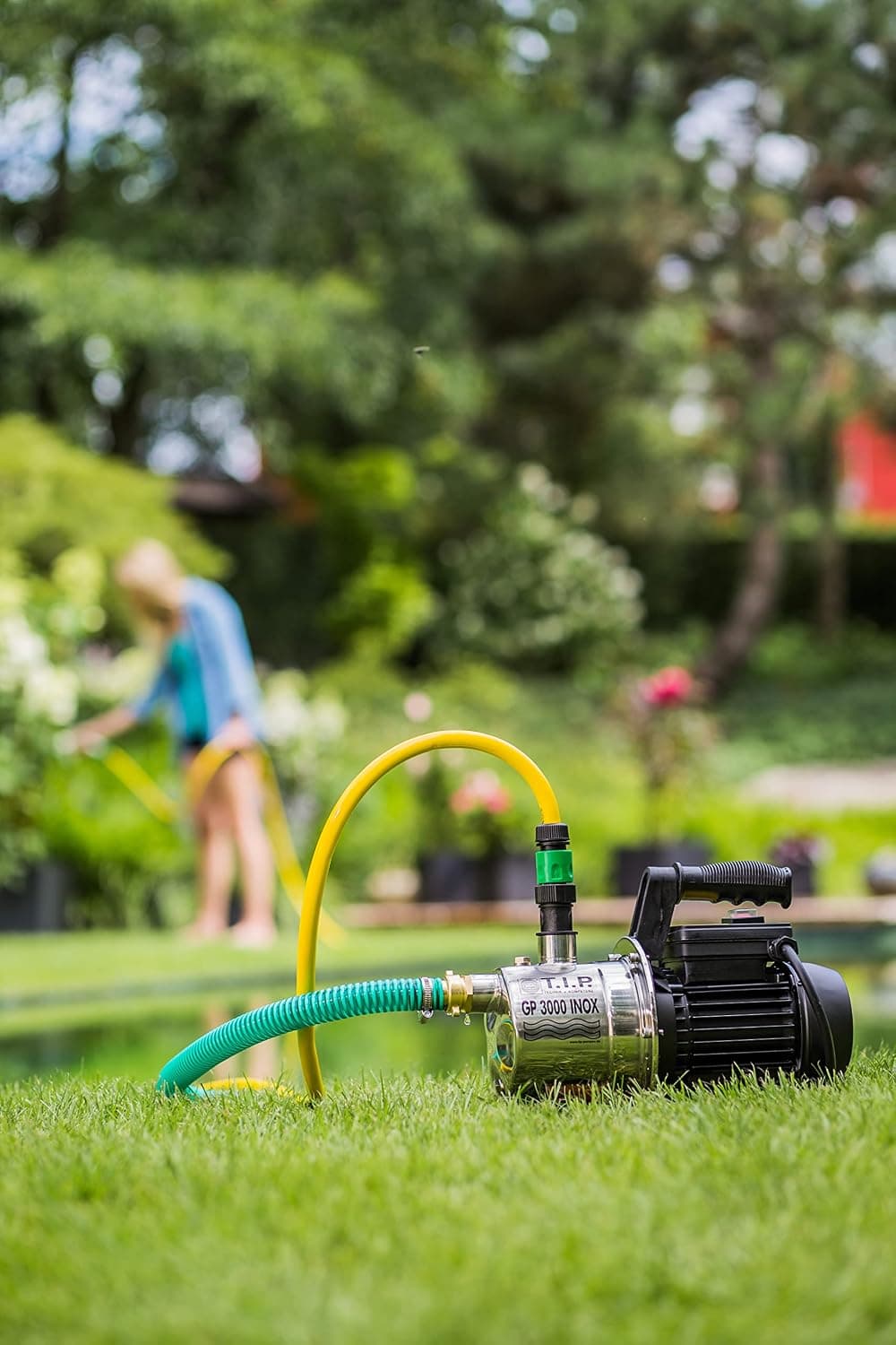 T.I.P. Pompe de Jardin GP 4000 Inox - 4000 l/h - 800 W - Pompe à Eau 4,2