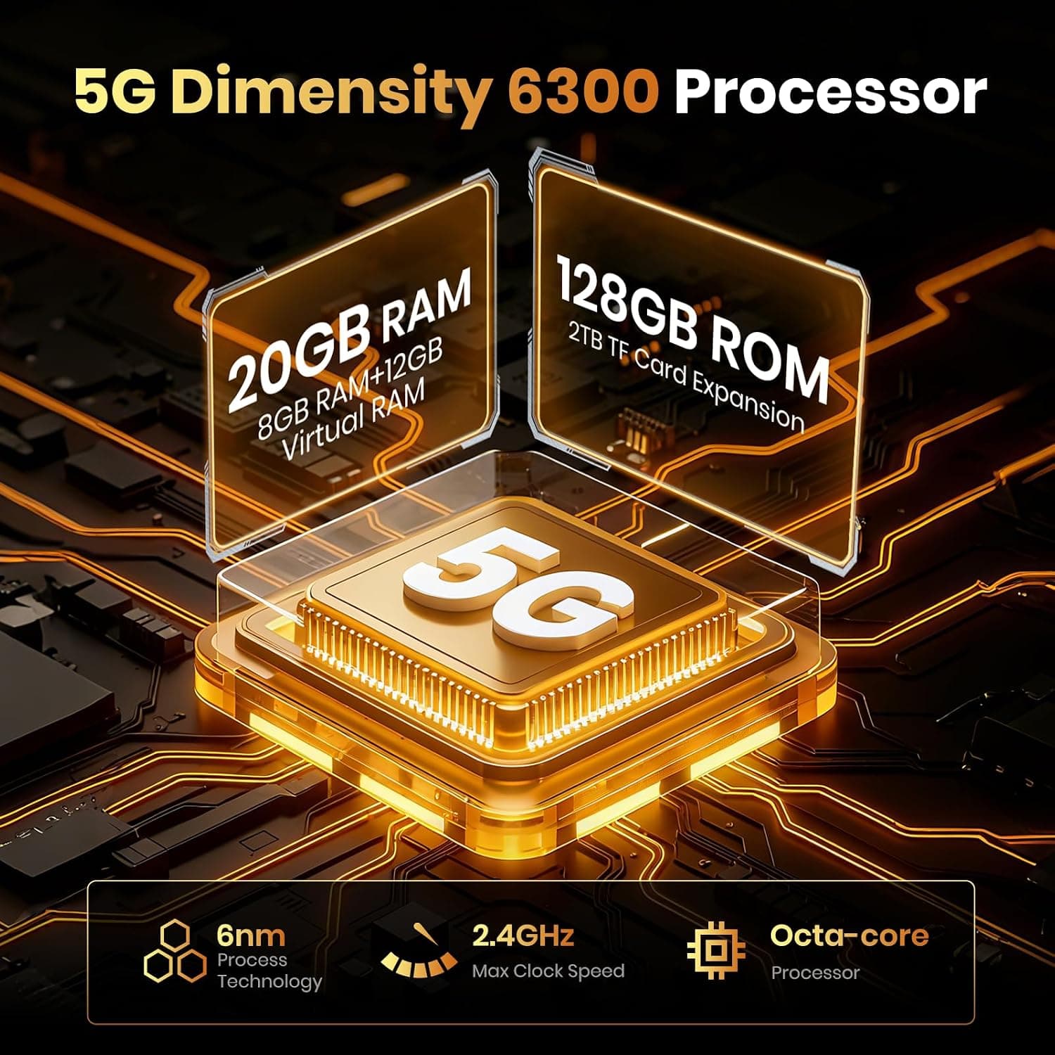 FOSSiBOT F110Pro 5G Telephone Incassable Android 15-11000mAh