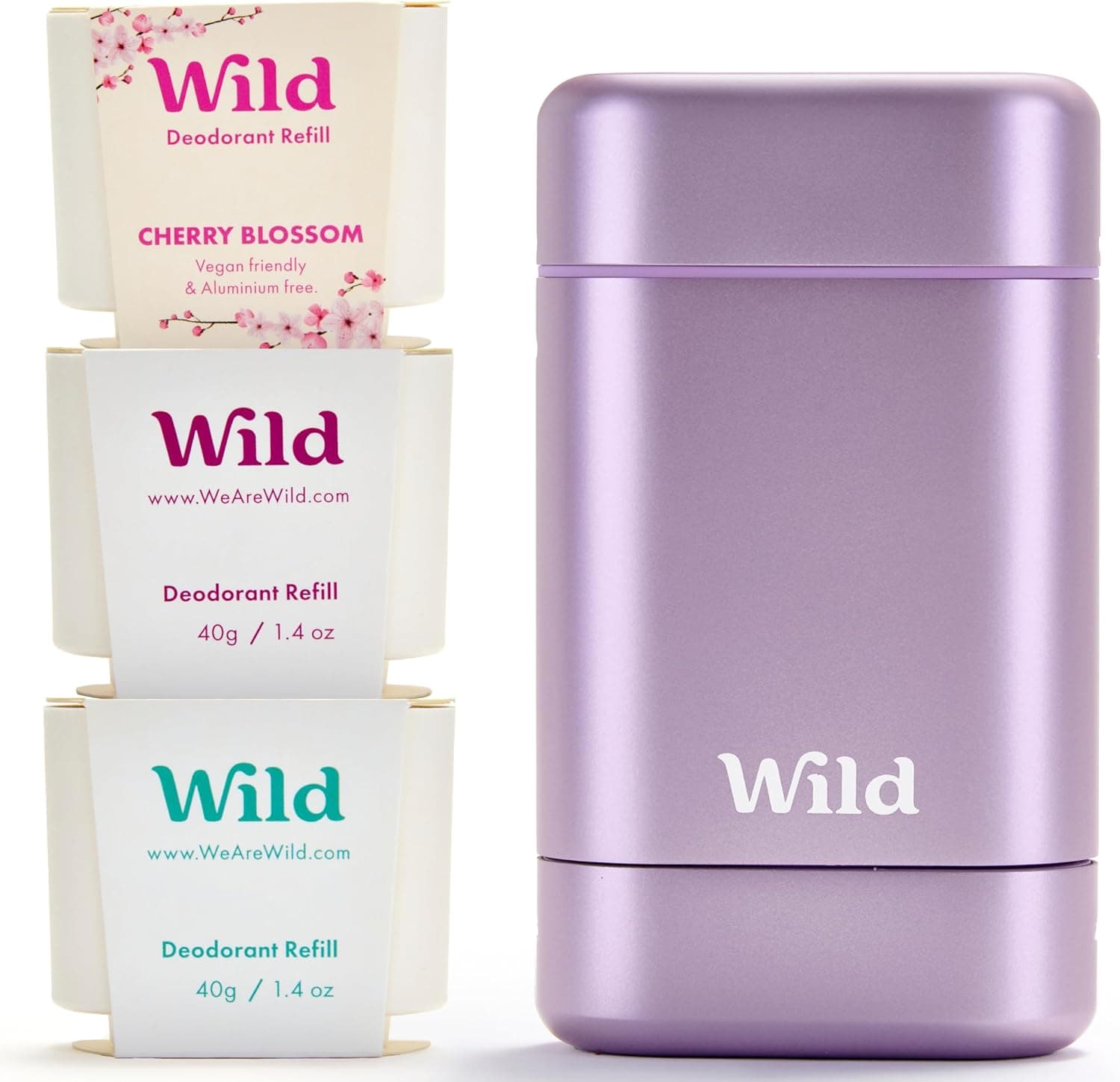 Wild Déodorant Naturel Rechargeable Etui Violet & Lot Varié de Recharge