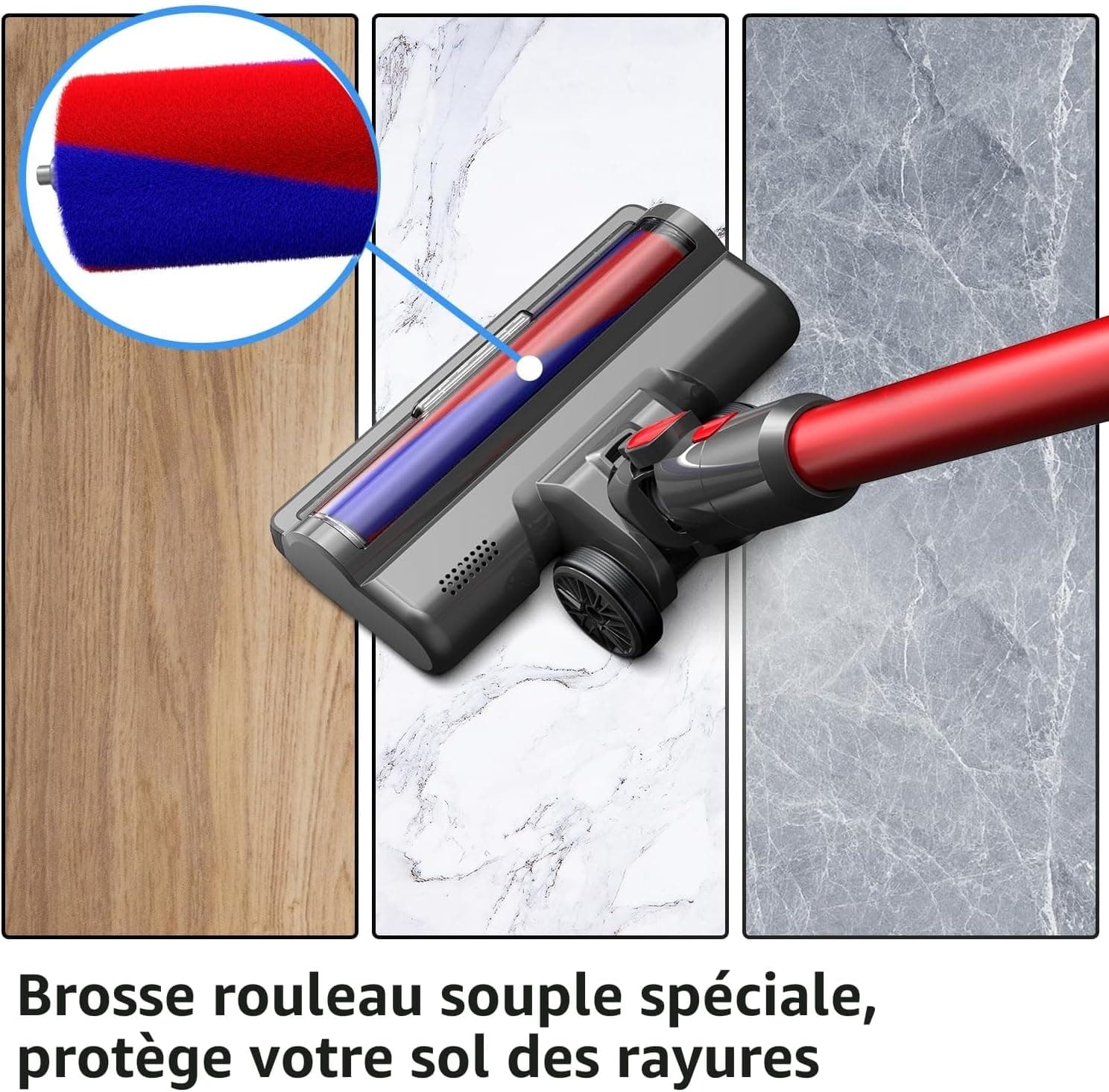 Brosse avec rouleau doux pour Dyson V7 V8 V10 V11 V15