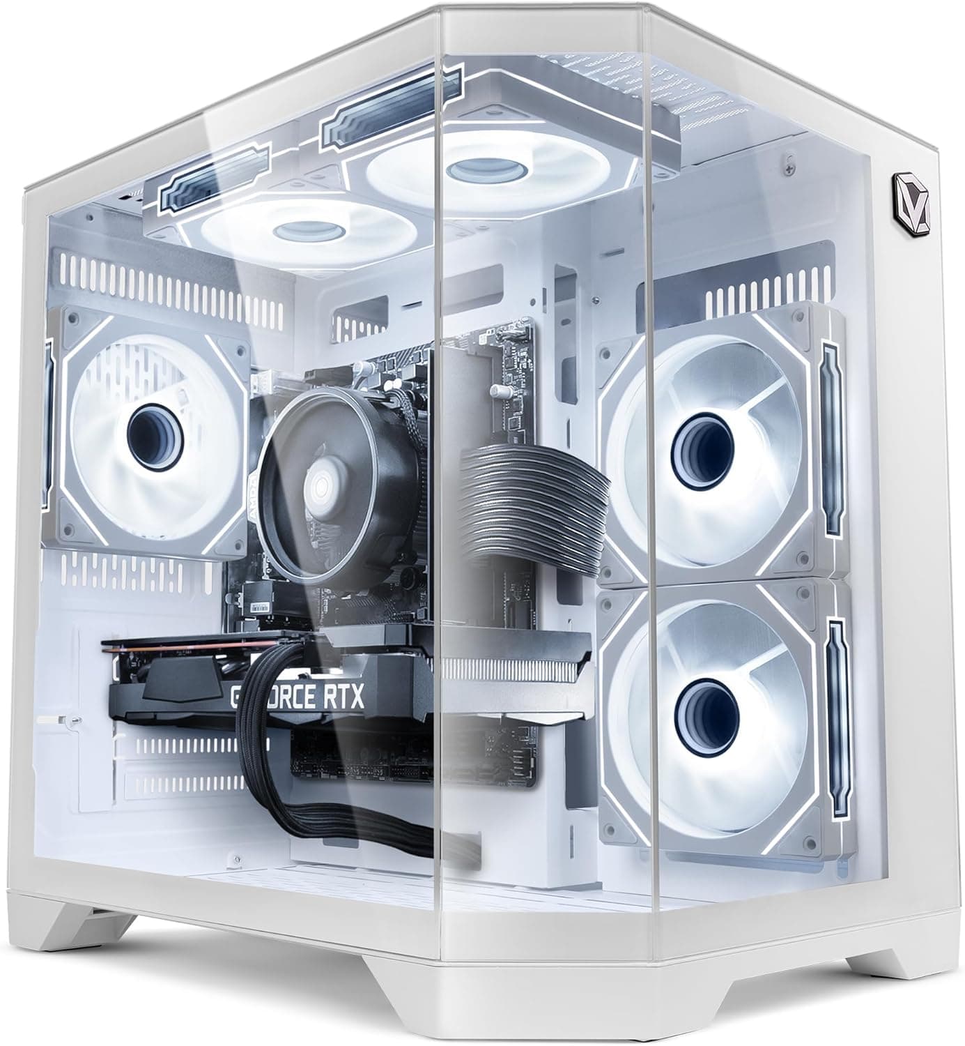 VIBOX PC Gamer • AMD Ryzen 5 5500 6 cœurs • Nvidia RTX 5060 8 Go • 16 Go RAM • 1 to SSD • Windows 11 • WiFi 6 + Bluetooth 5.4 • Blanc