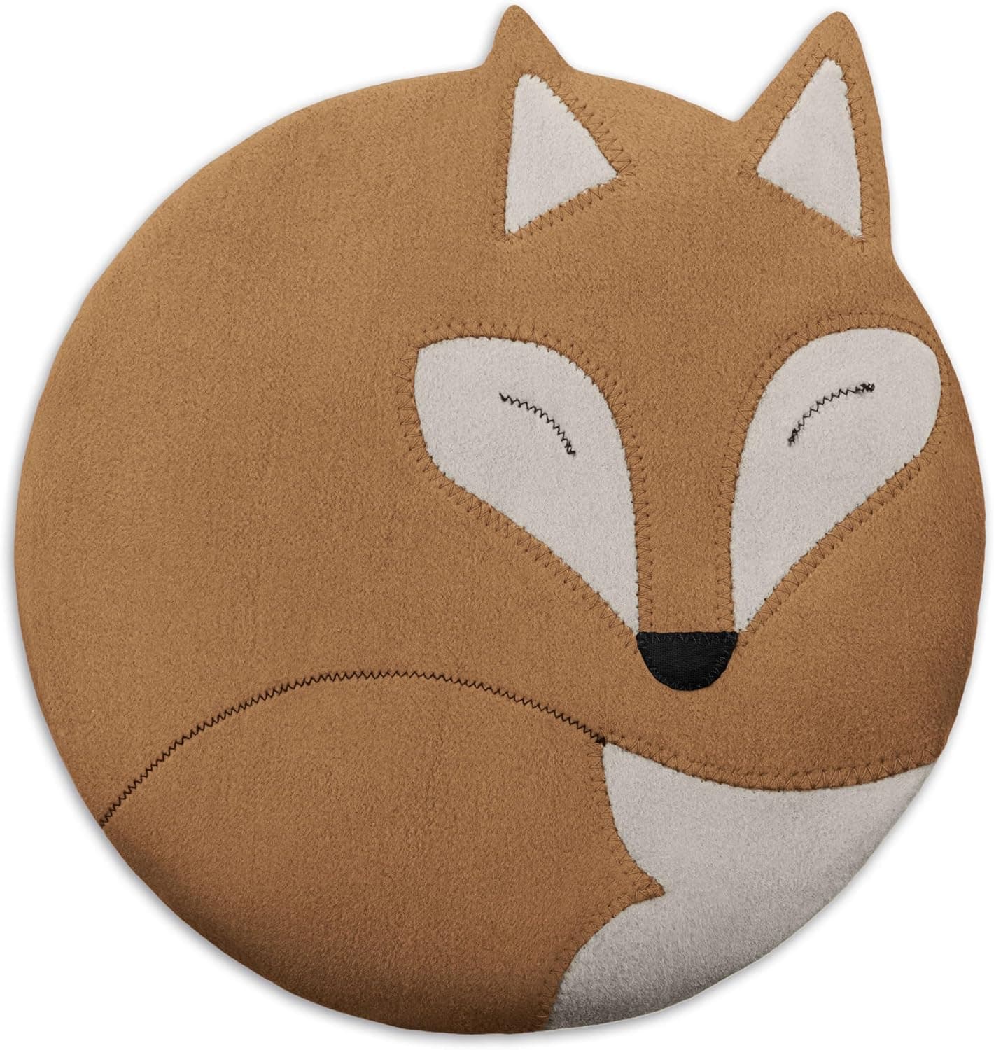 LESCHI Coussin chauffant micro-ondes en coton 100% bio, 4 compartiments, Renard brun doré, Bouillotte graines de blé 100% bio, Bouillotte micro-ondes idéale pour soulager les douleurs menstruelles