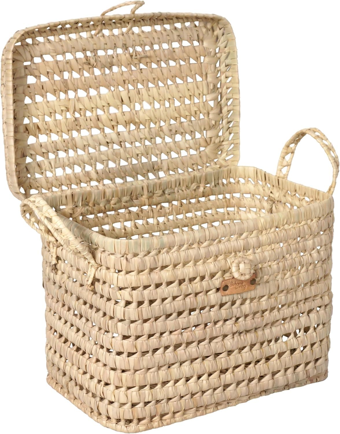 Petit Coffre de Rangement en Osier Tressé, Malle à Jouets, Fait Main (30 cm)
