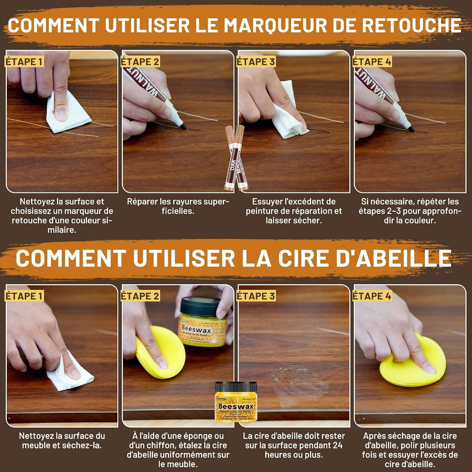 Kit Retouche Multicolore Pour Parquet Stratifié Et Meubles En Bois