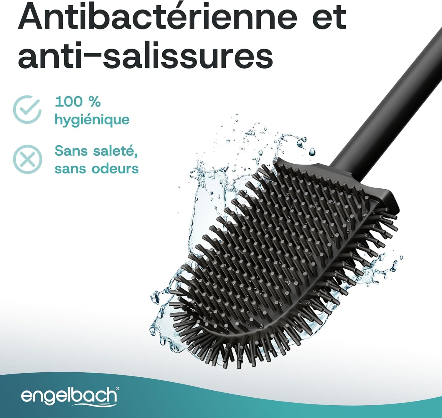 Engelbach® Brosse WC en Silicone - à Fixation Murale sans Perçage, Antracite