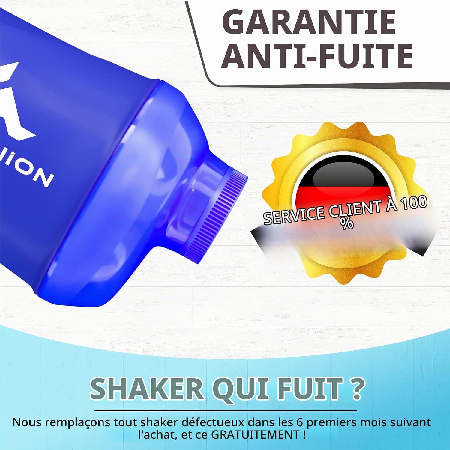 AMITYUNION Shaker à protéines 800 ml avec tamis - Gobelet fitness Deluxe | Protéines anti-fuite - Sans BPA, avec graduation pour shakes crémeux à base de protéines de lactosérum