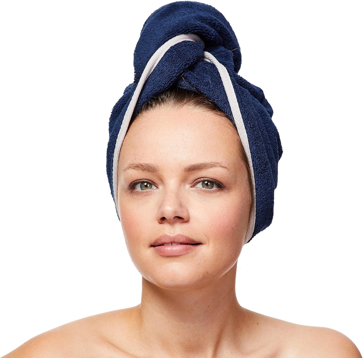 Sowel® Serviette pour Les Cheveux, Turban Serviette avec Bouton, Femme, 100% Coton
