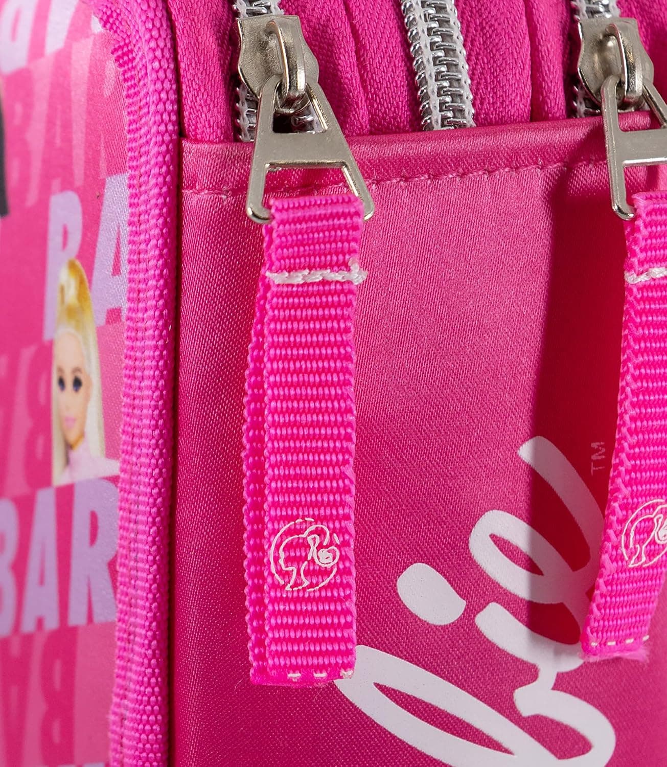 Clondo Trousse Triple Remplie pour Fille, pour Barbie Fans, 45 Accessoires Scolaires, 3 Fermetures Éclair, Compartiments Organisés, Crayons de Couleur, Feutres, Colle, Ciseaux