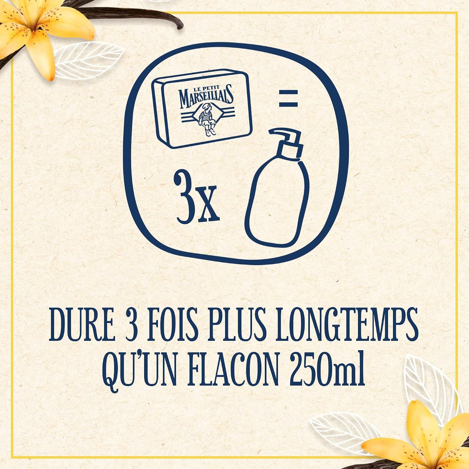 Le Petit Marseillais Savon Vanille 4x100g - Nettoie votre peau en douceur