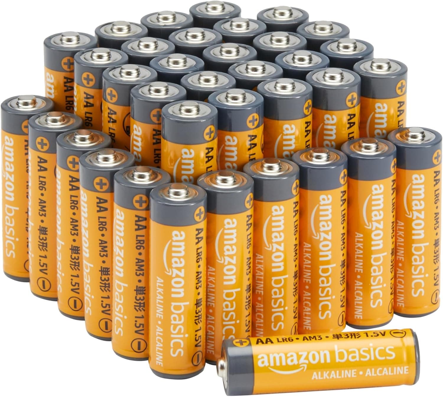 Amazon Basics Lot de 36 piles alcalines AA haute performance, 1,5 V, durée de conservation de 10 ans