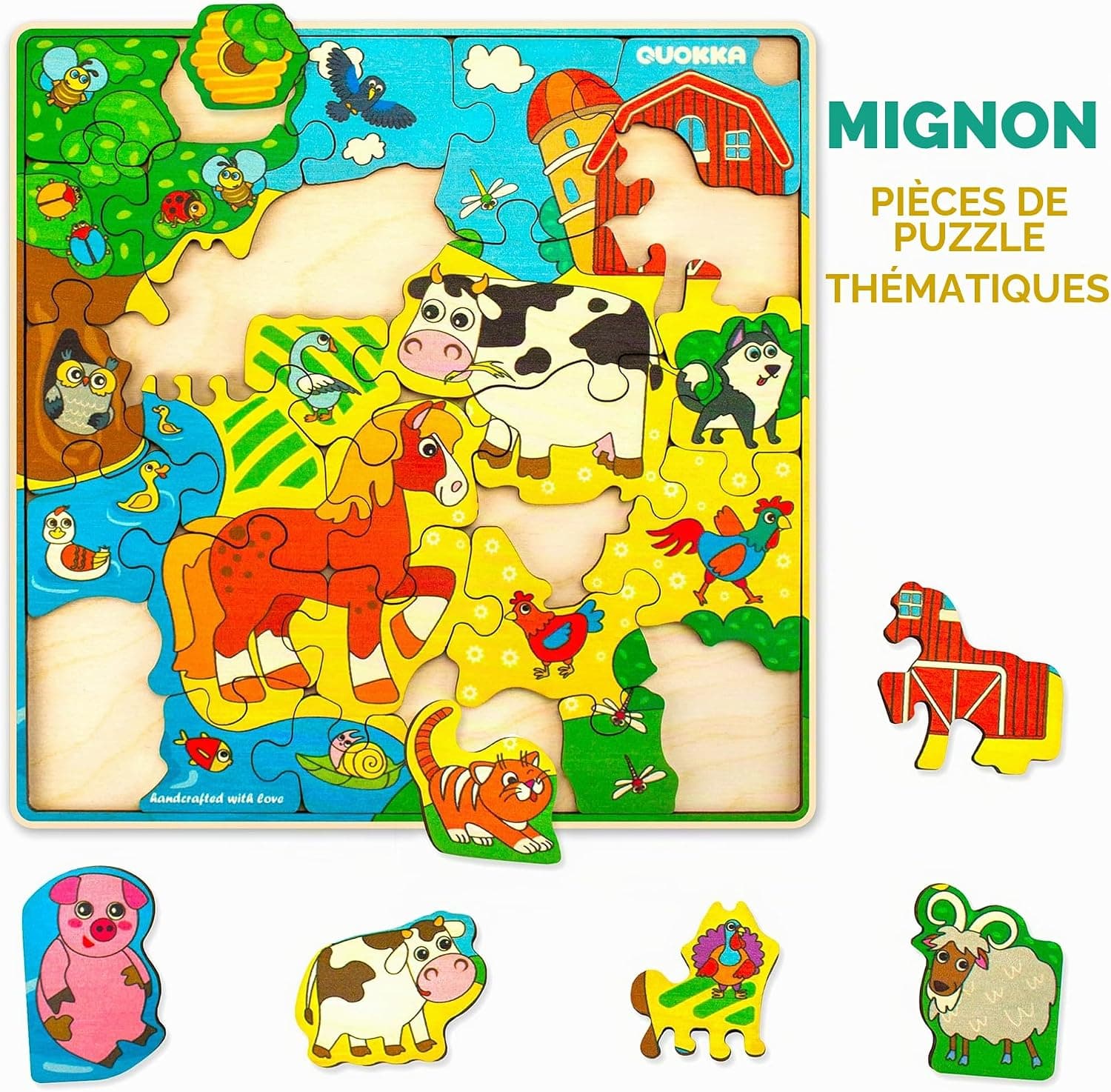 Puzzle en Bois pour Enfants 3 à 5 Ans - Puzzle 6 à 8 Ans