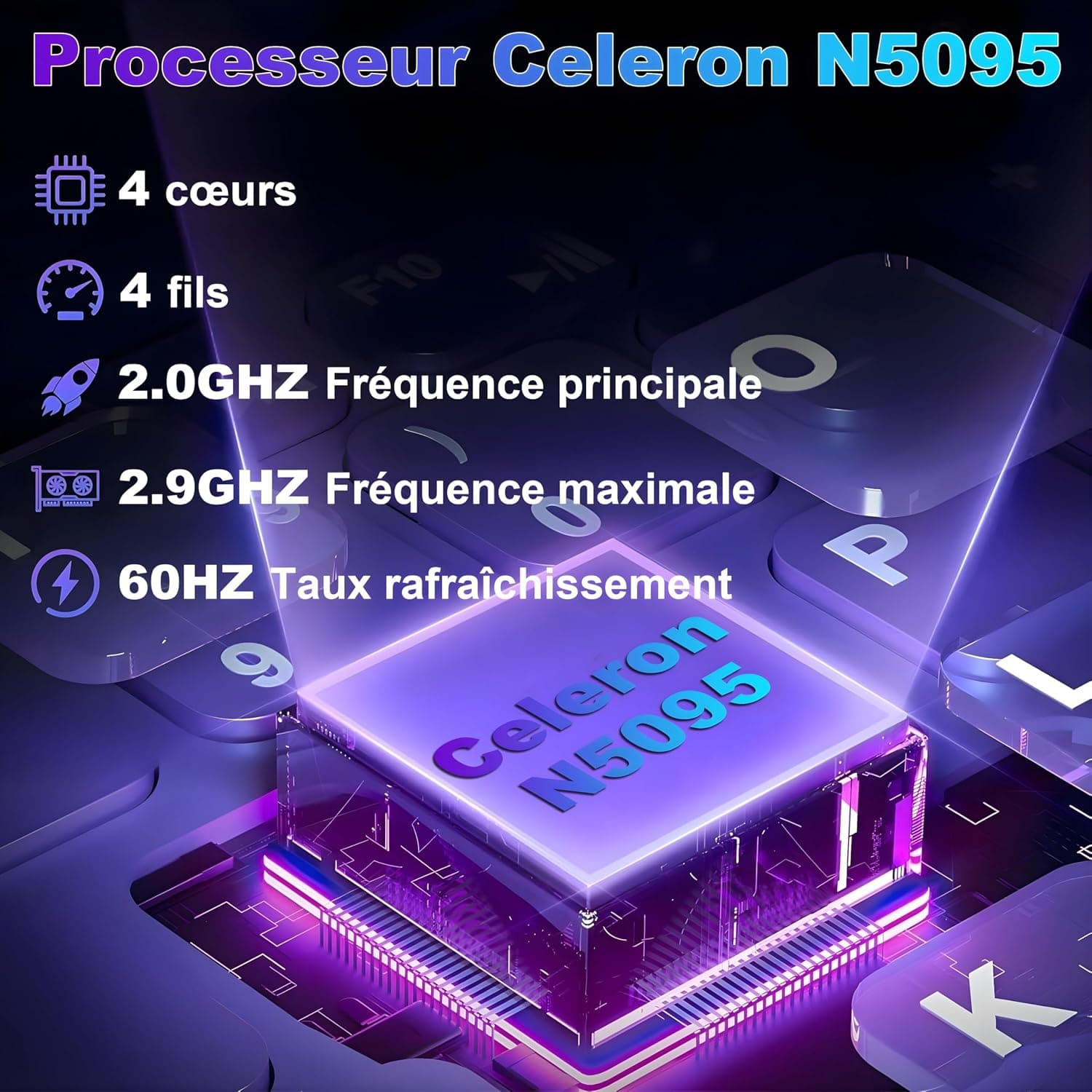 NOTODD Ordinateur Portable Gaming 16'' 12+512 Go SSD Soutien Extension 1TB