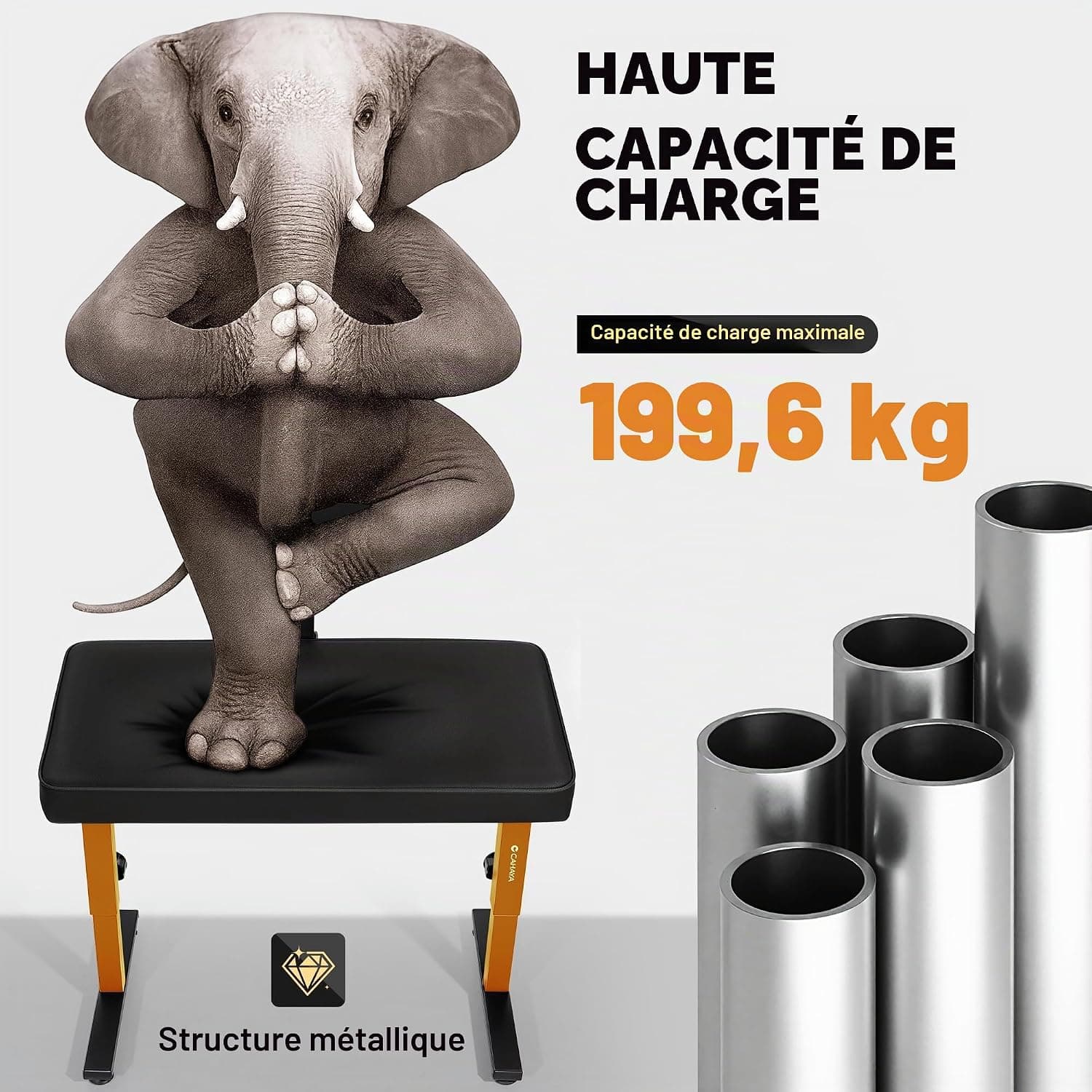 CAHAYA Tabouret Piano Réglable Stable avec Dossier, Charge 200 kg | Confort longue durée, assise large et dossier rembourré, pliable, pour enfants et adultes, piano, clavier, maison et studio