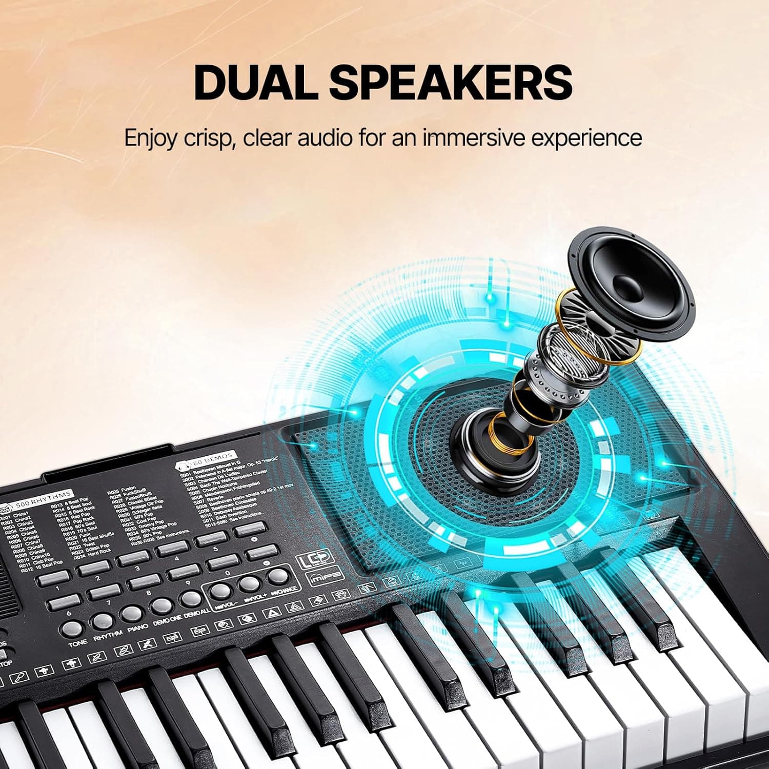 VEVOR Clavier Piano Numérique, 88 Touches Semi-lestées, Ensemble Piano à Clavier Électrique avec Support Réglable, Haut-parleurs Intégrés, Pédale de Sustain, Casque, Bluetooth MIDI USB, pour Débutants