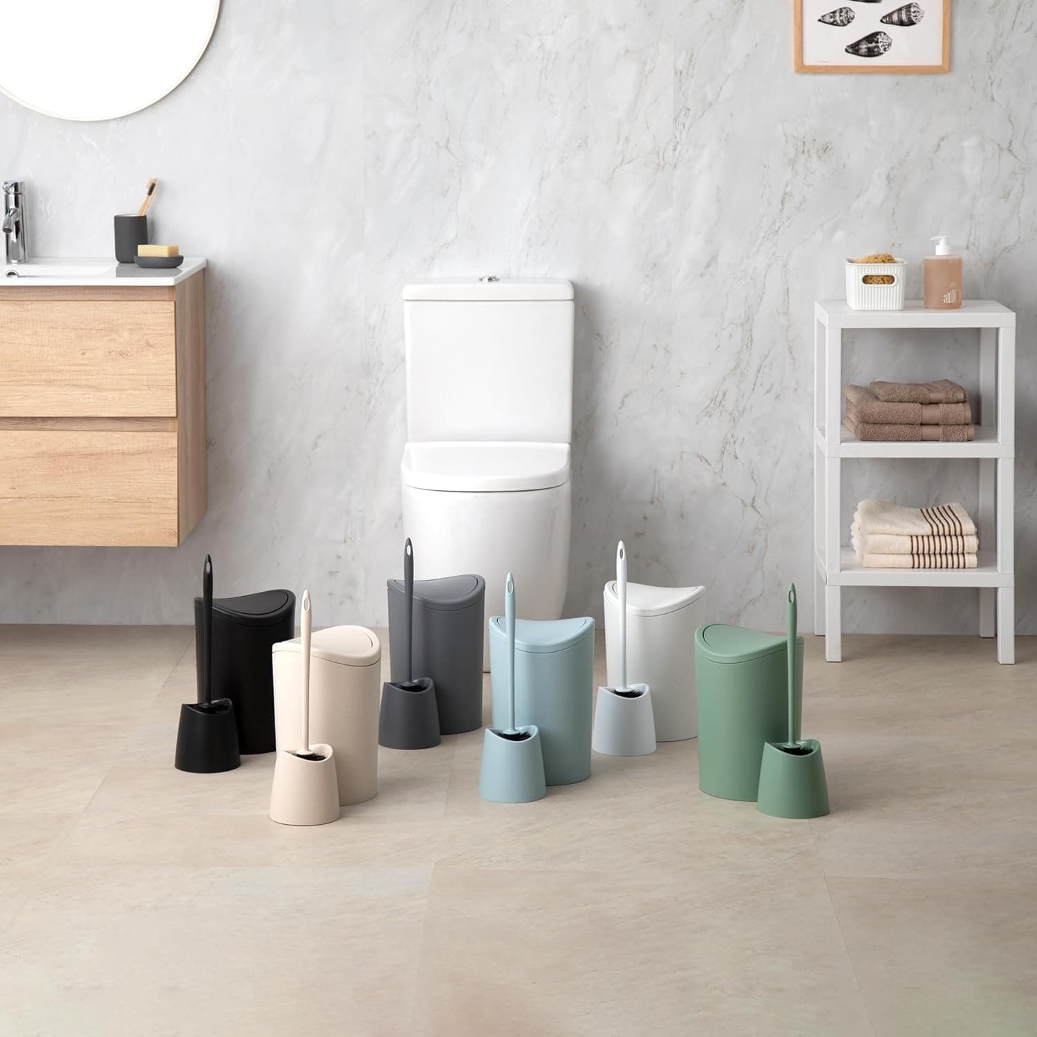 TATAY Brosse Toilettes WC, Brosse Fixe Durable Hygiène, 12 x 12 x 38 cm