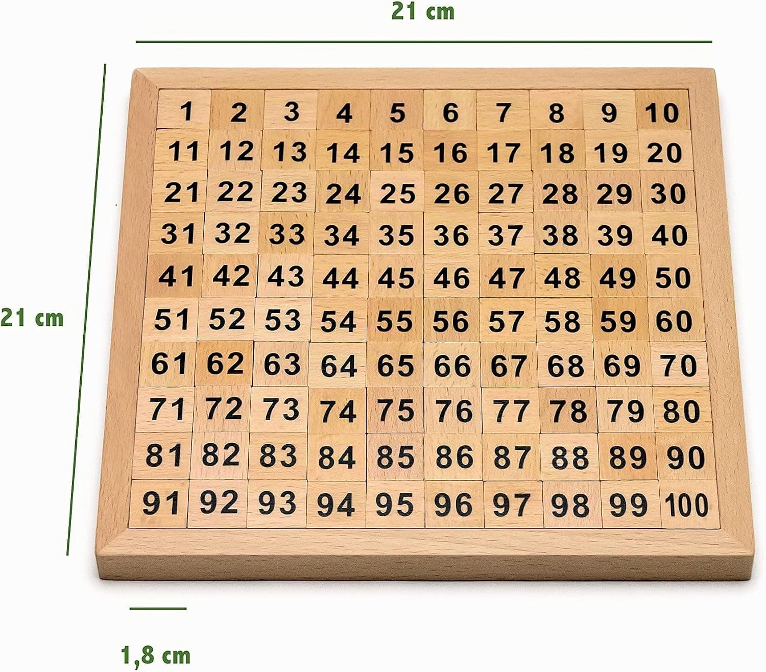 Natureich Montessori Mathématique 1-100 Nombres Tableau Puzzle Garçon et Fille, Enfants à Partir 3 Ans, Planche Empilage Éducatif, Jouets en Bois Apprends à Compter, Maths, Motrices, Chiffres