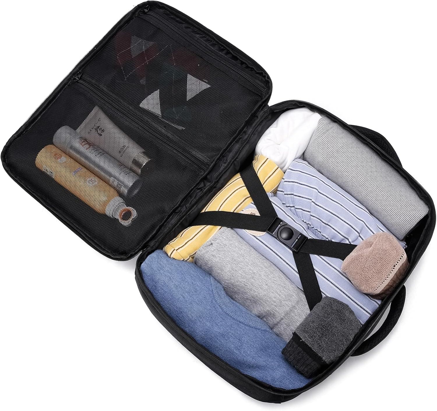 WENIG Bagage Cabine 40x30x20 pour Ryanair Sac à Dos Voyage Cabine Avion pour Wizzair Eurowings 24L Bagage à Main avec USB Charging Port Sac à Dos Ordinateur Portable 14 Pouces Homme Femme Noir