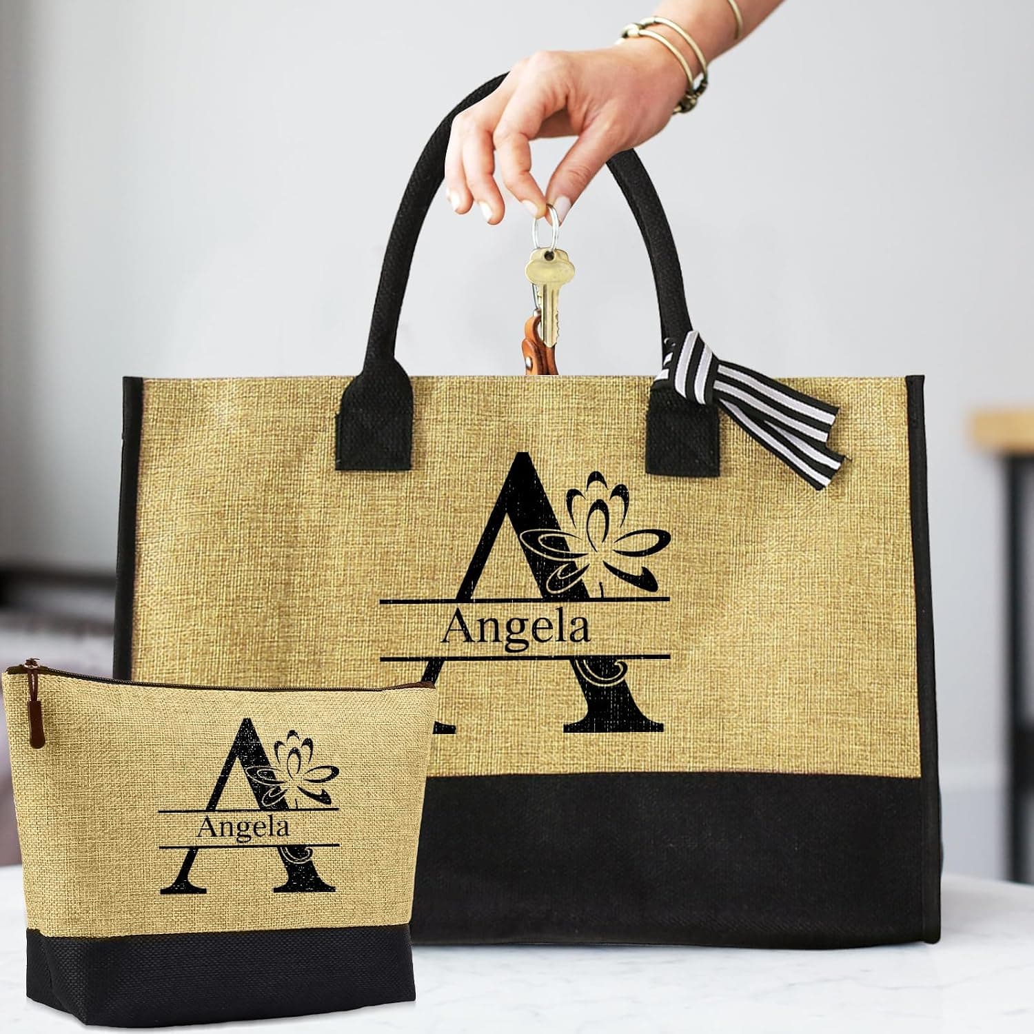 Personnalisé Sac à Main Sac Fourre Tout Grand Sac à Provisions Nom Naissance Fleurs Sac à Bandoulière Avec Fermeture éclair Cadeaux Pour Mère Noël Anniversaire Fête Des Mères