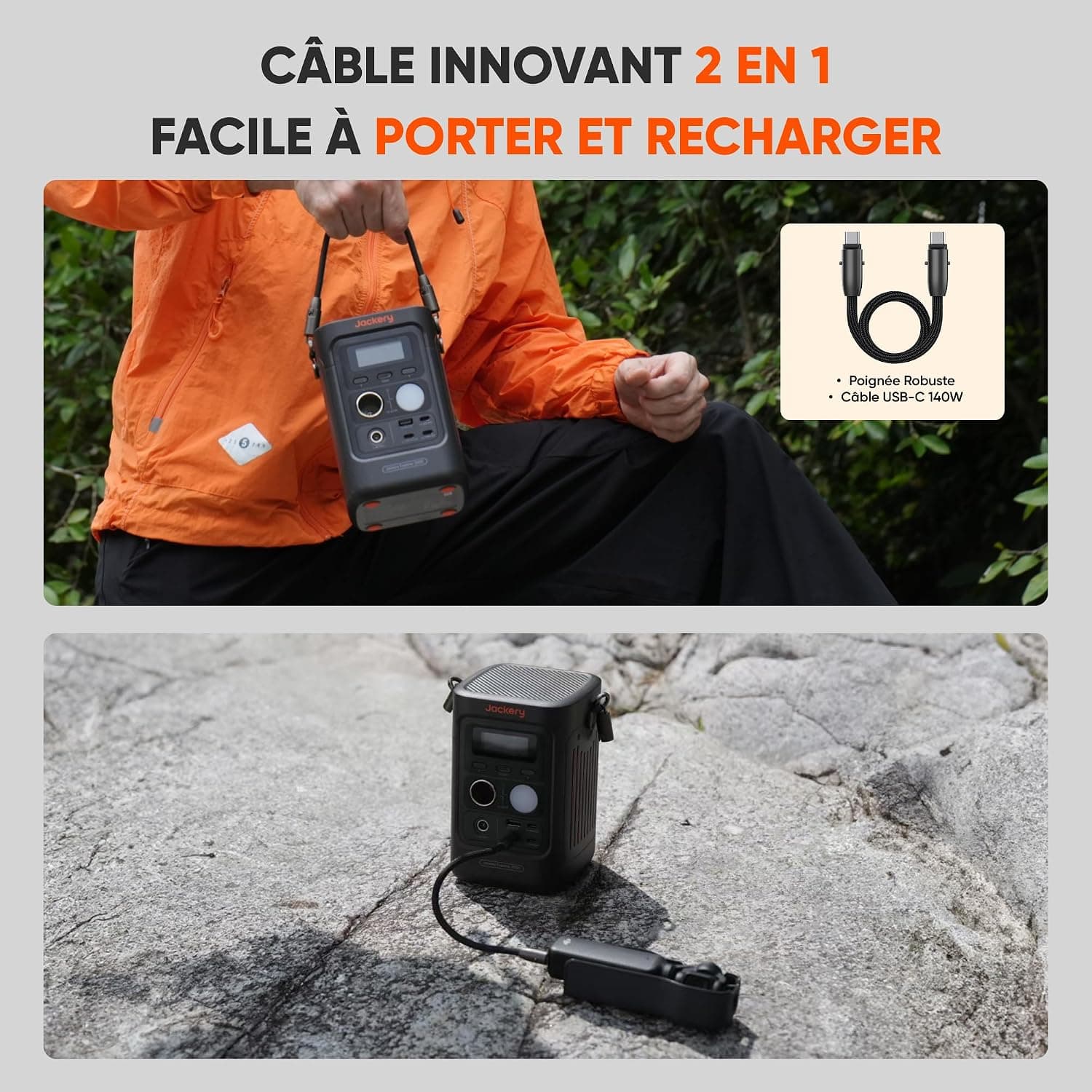 Jackery Explorer 300D Station Électrique Portable avec 40W Panneau Solaire
