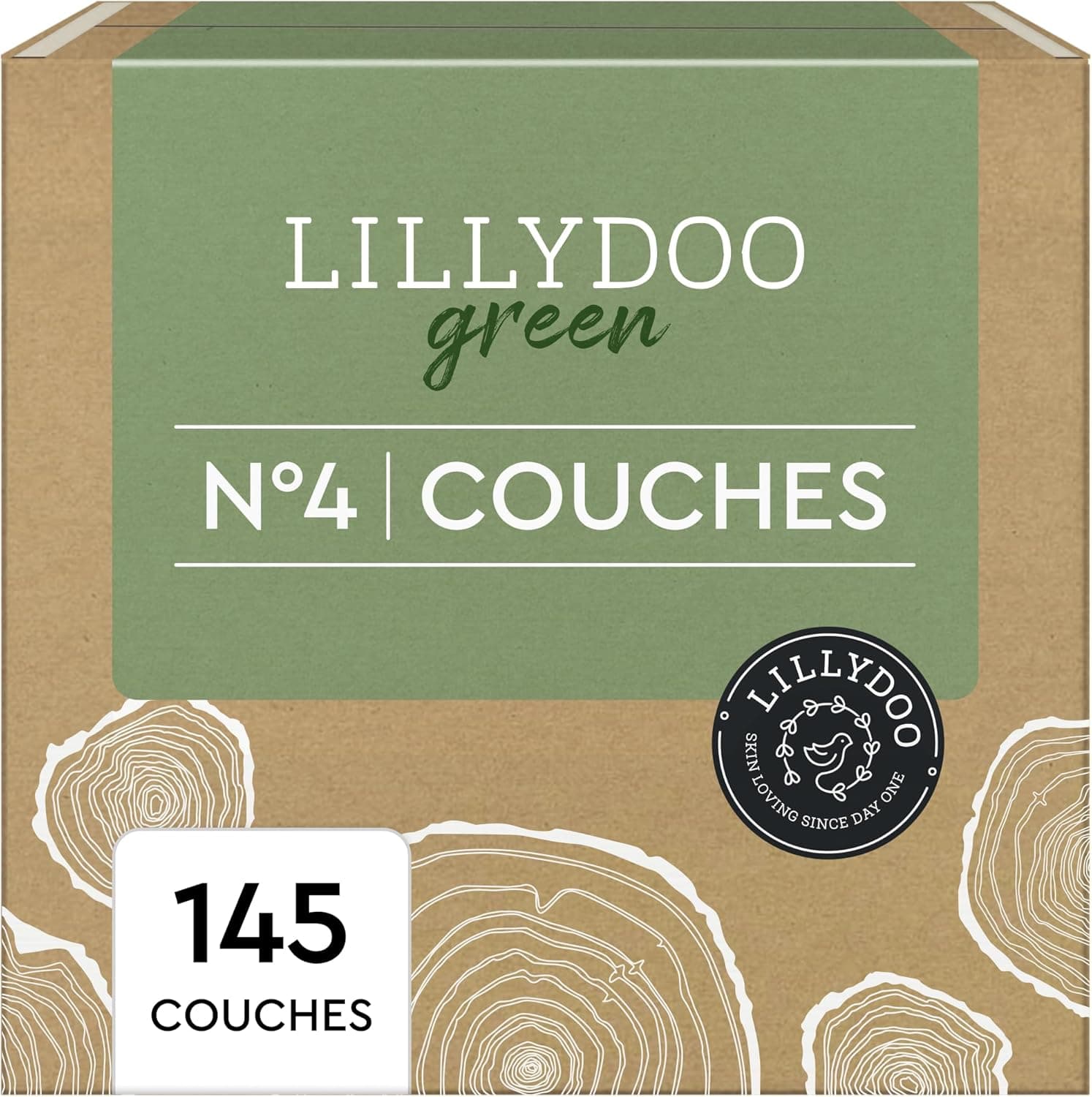 LILLYDOO green - Couches Bébé Respectueuses de l'Environnement, Taille 4 (9-14 kg), Box mensuelle (145 pièces)