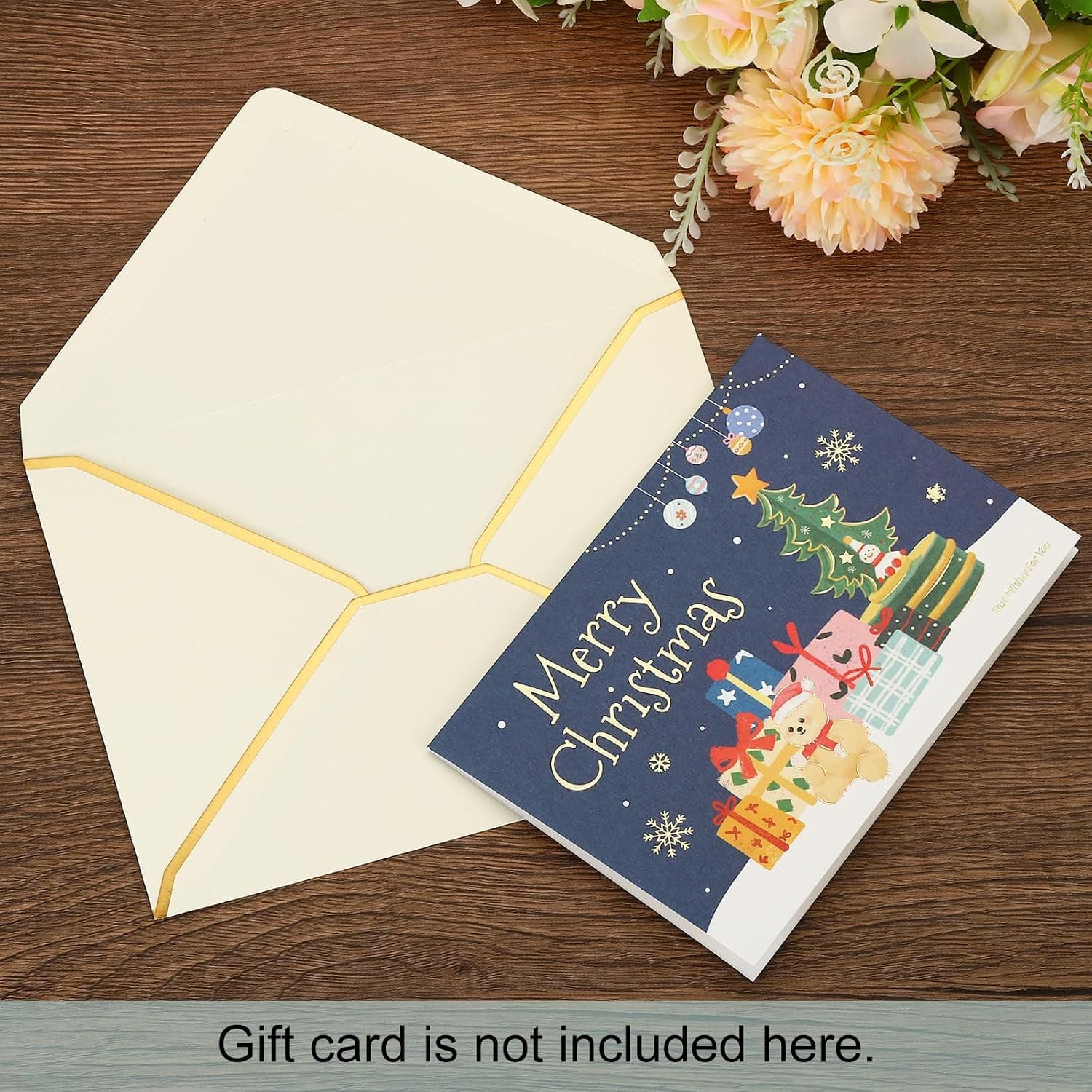 PATIKIL 100 Paquet A7 Enveloppes 5 x 7 Carte Noël Enveloppes V Rabat Enveloppe avec Or Bordures pour Bureau Mariage Cadeaux Cartes, Invitations, Photos, Graduation (Champagne)