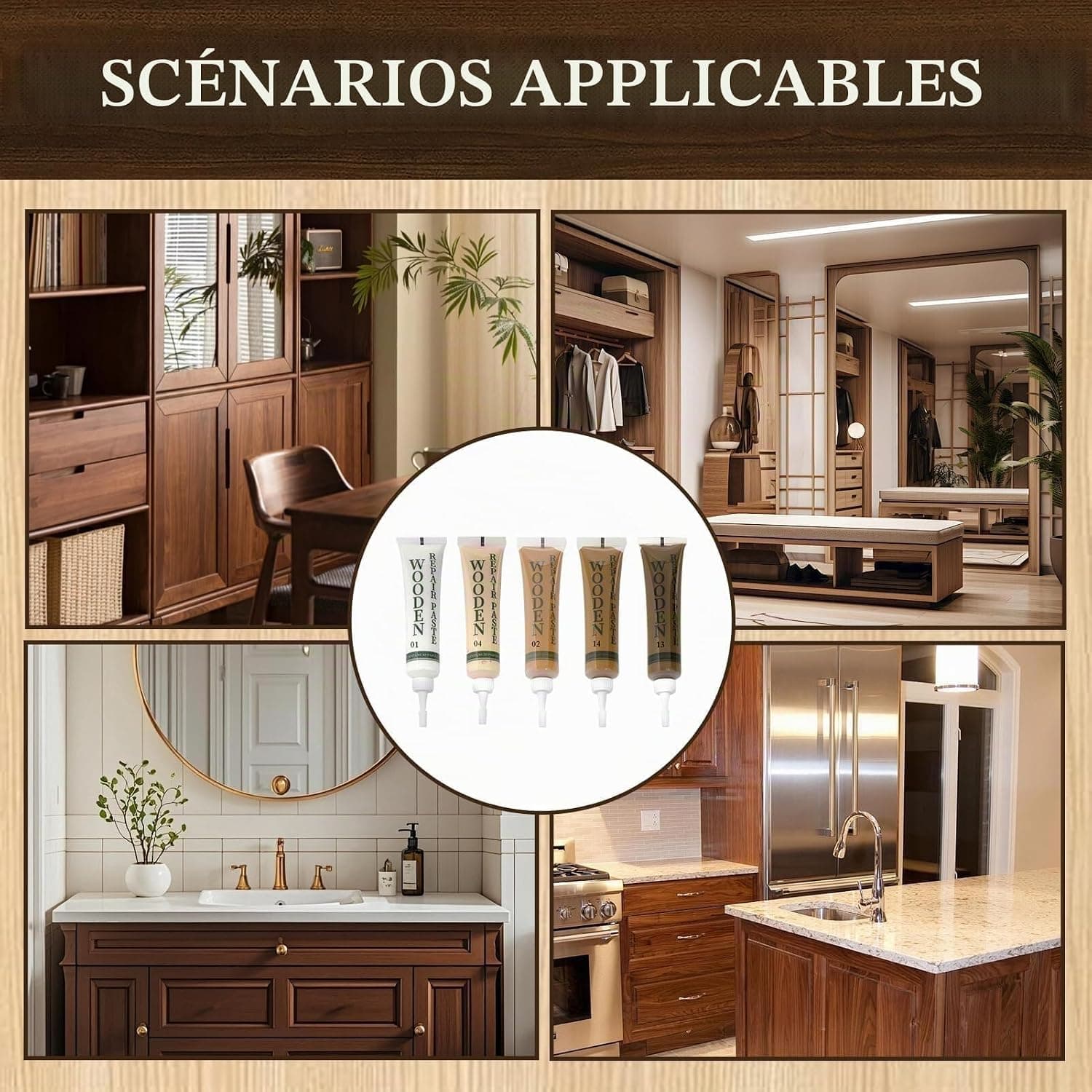 Kit Réparation Parquet Stratifié pour Meubles Bois Chene Clair Rayures