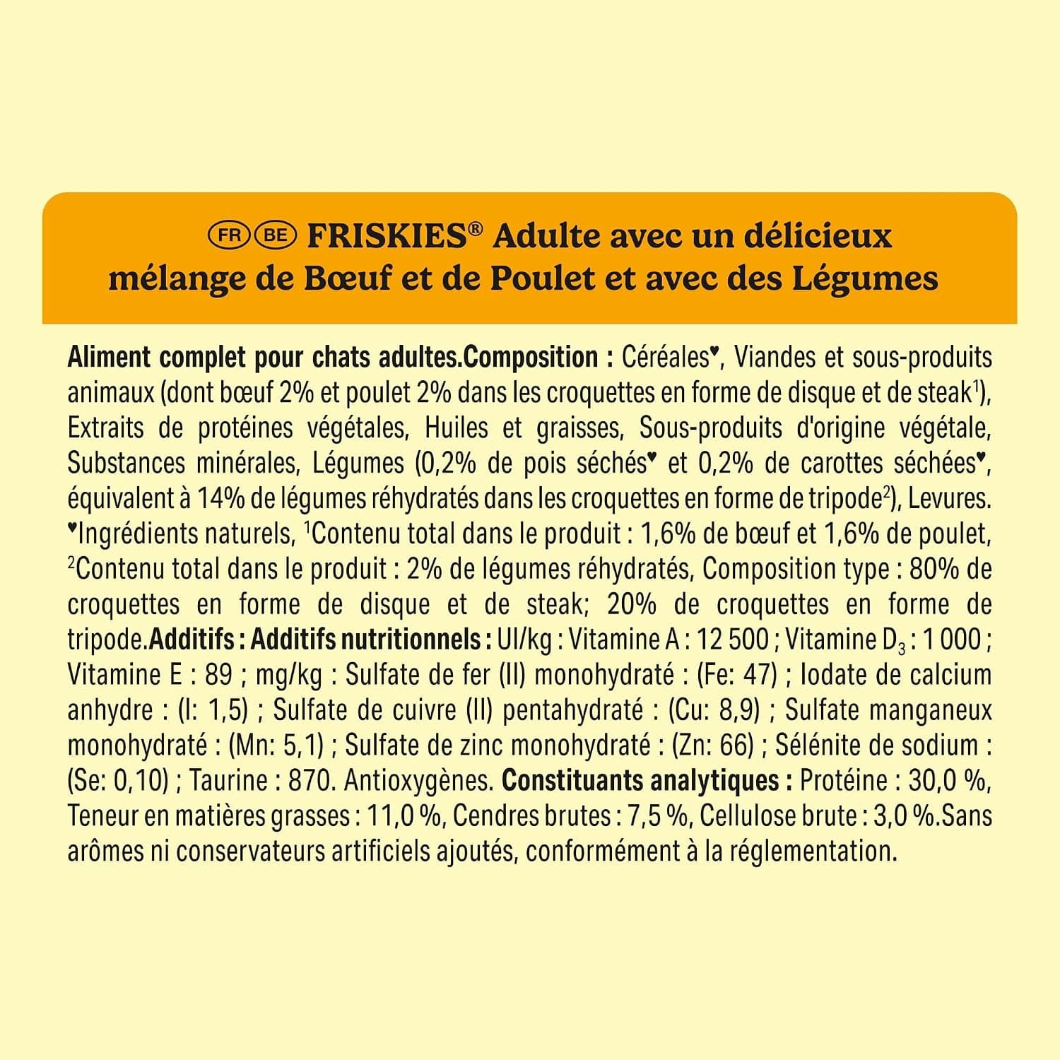 FRISKIES - Croquettes Chat Adulte Bœuf Poulet Légumes - Sac de 1,5 kg | Croquettes Chat Adulte Saveur Bœuf, Poulet, Légumes - Digestion saine, renforce les os et les dents - Santé Chat