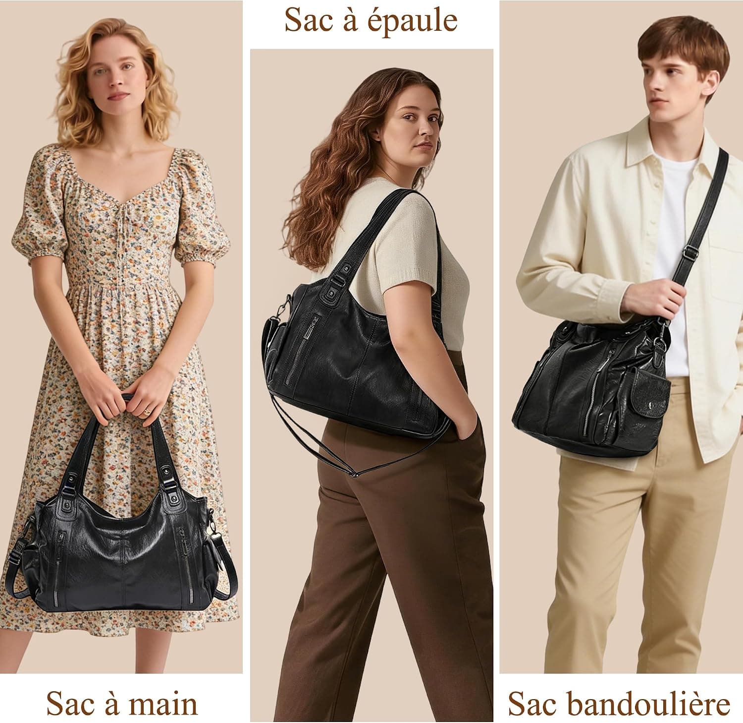 Sac À Main Femme PU, Sac Épaule Bandoulière, Cabas Moyen | Sac Moyen Femme Y2K Vintage, Style Rétro Élégant, Rigide Grande Capacité Pour Travail, Shopping, Voyage Quotidien
