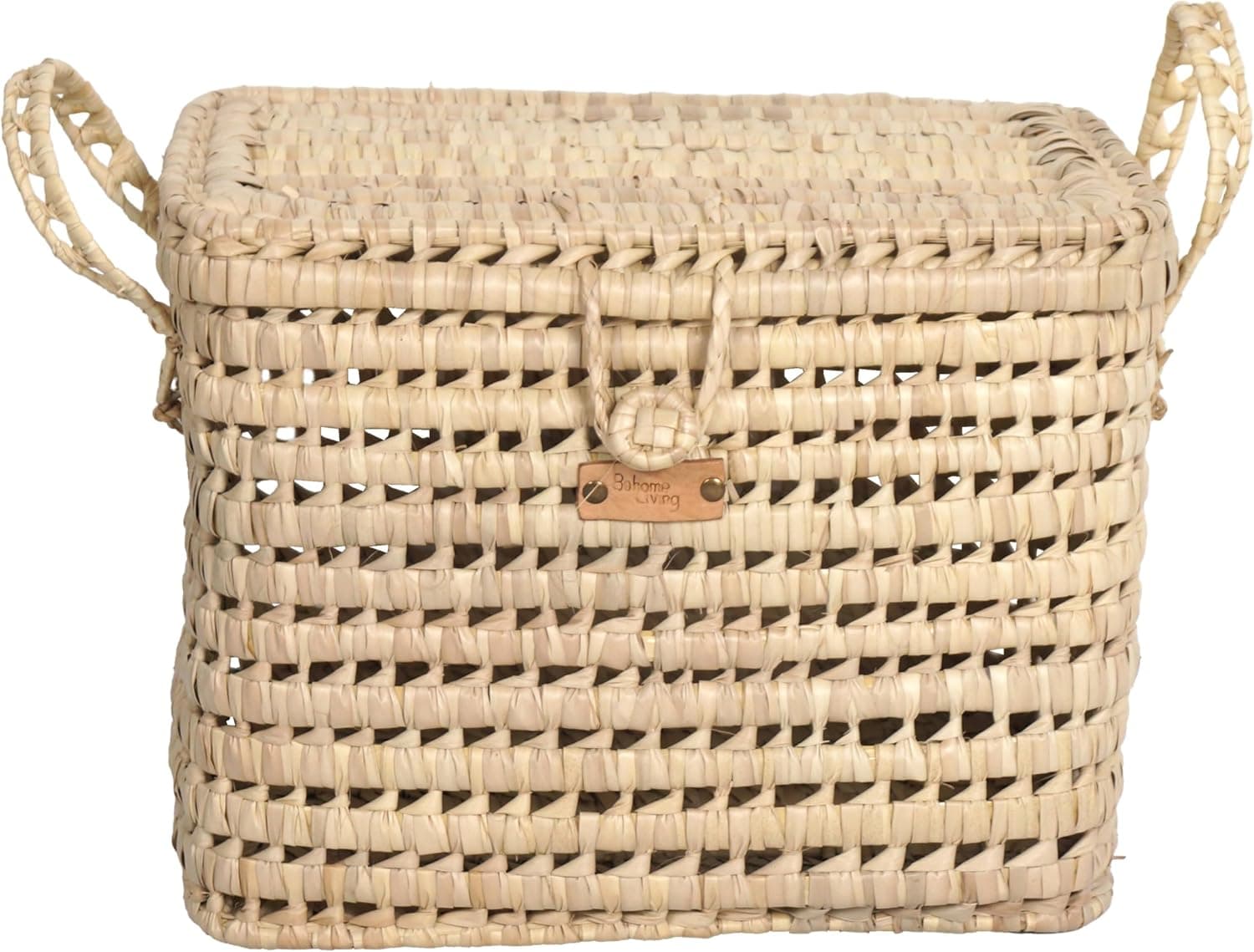 Petit Coffre de Rangement en Osier Tressé, Malle à Jouets, Fait Main (30 cm)