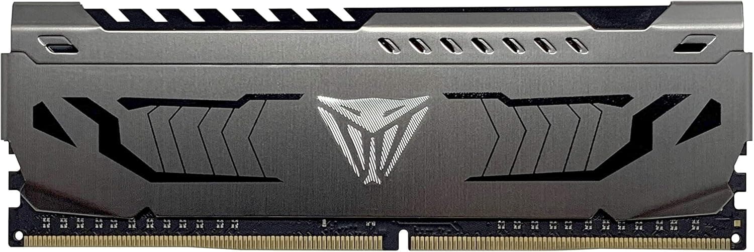 Mémoire Haute Performance Viper Steel RAM DDR4 3200 MHz 8Go (1x8Go) C16 Gris pour PC de Gamer Patriot Memory | Tension : 1,35 V. Prend en charge Intel XMP. Type de module : UDIMM.