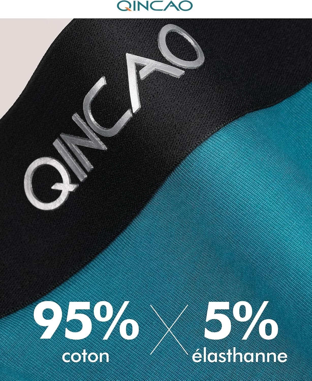 QINCAO Boxer Homme Coton Peigné Lot de 6 Ultra Doux Confort Coupe Ajustée