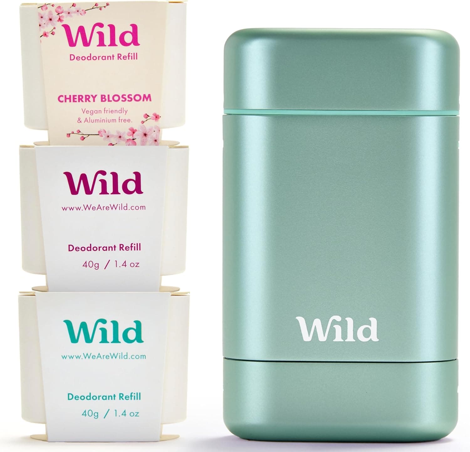 Wild Déodorant Naturel Rechargeable Etui Aqua & Lot Varié de Recharge
