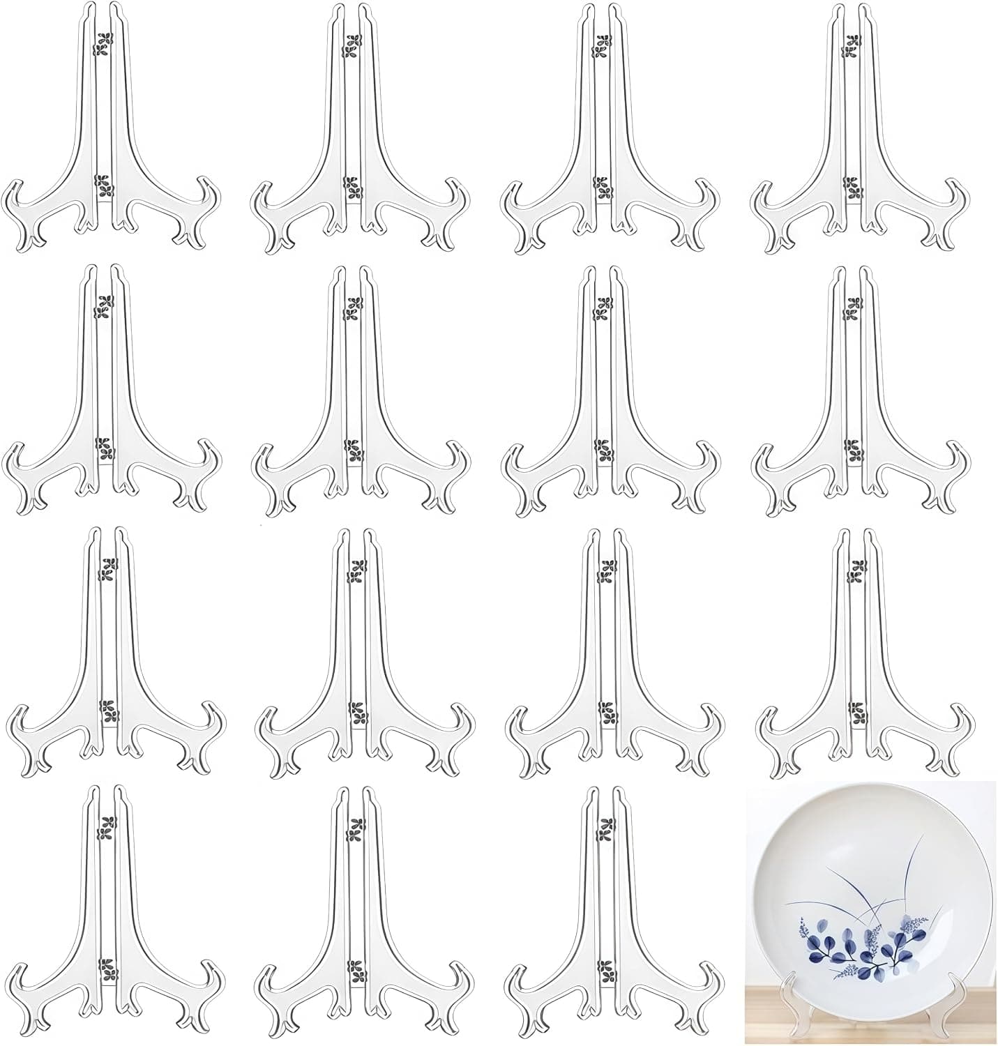 15 chevalets pliables en plastiquetransparent, pour plaque de téléphoneprésentoir pour maison, mariage, décoration, plateau décoratif pour images de maison, transparent (3 pouces)