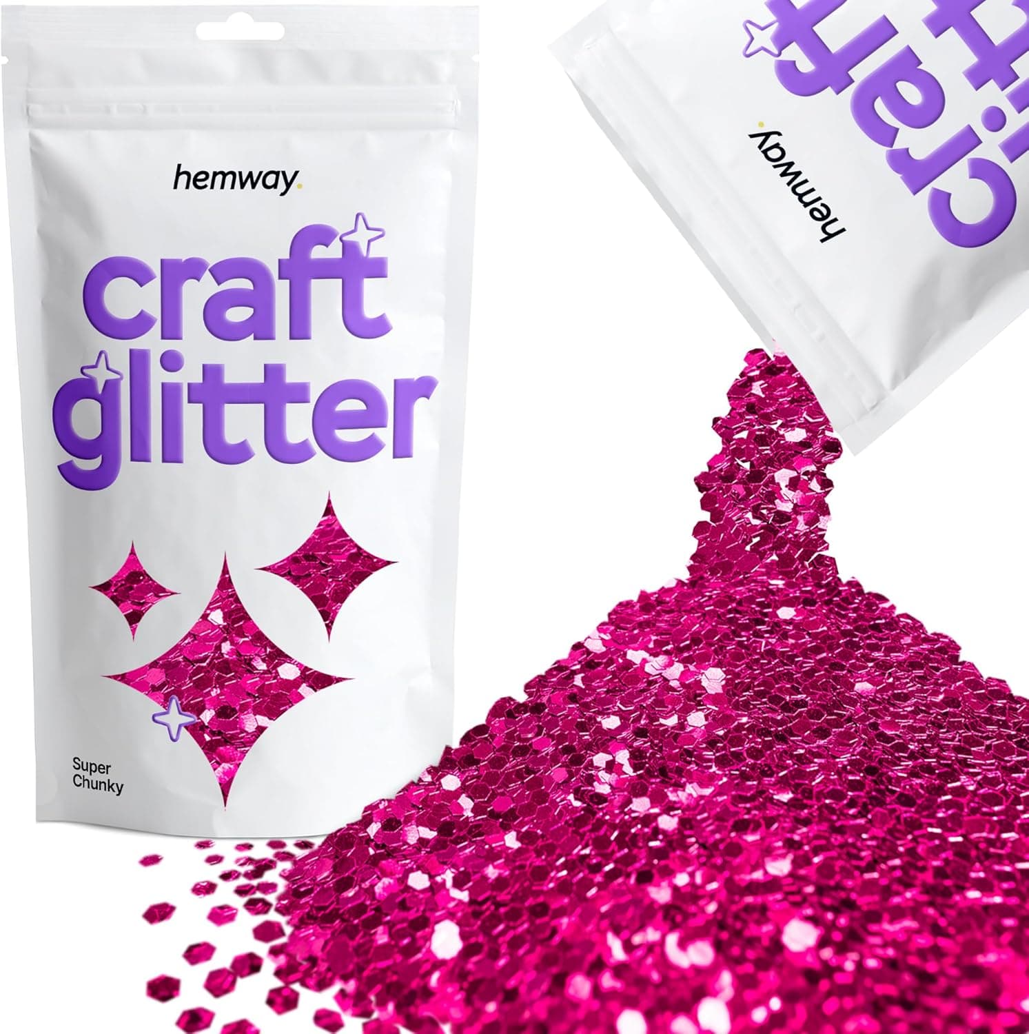 Paillettes pour artisanat rose foncé gobelets en résine cartes bijoux de Noël bougies super épaisses 100 g/3,5 oz