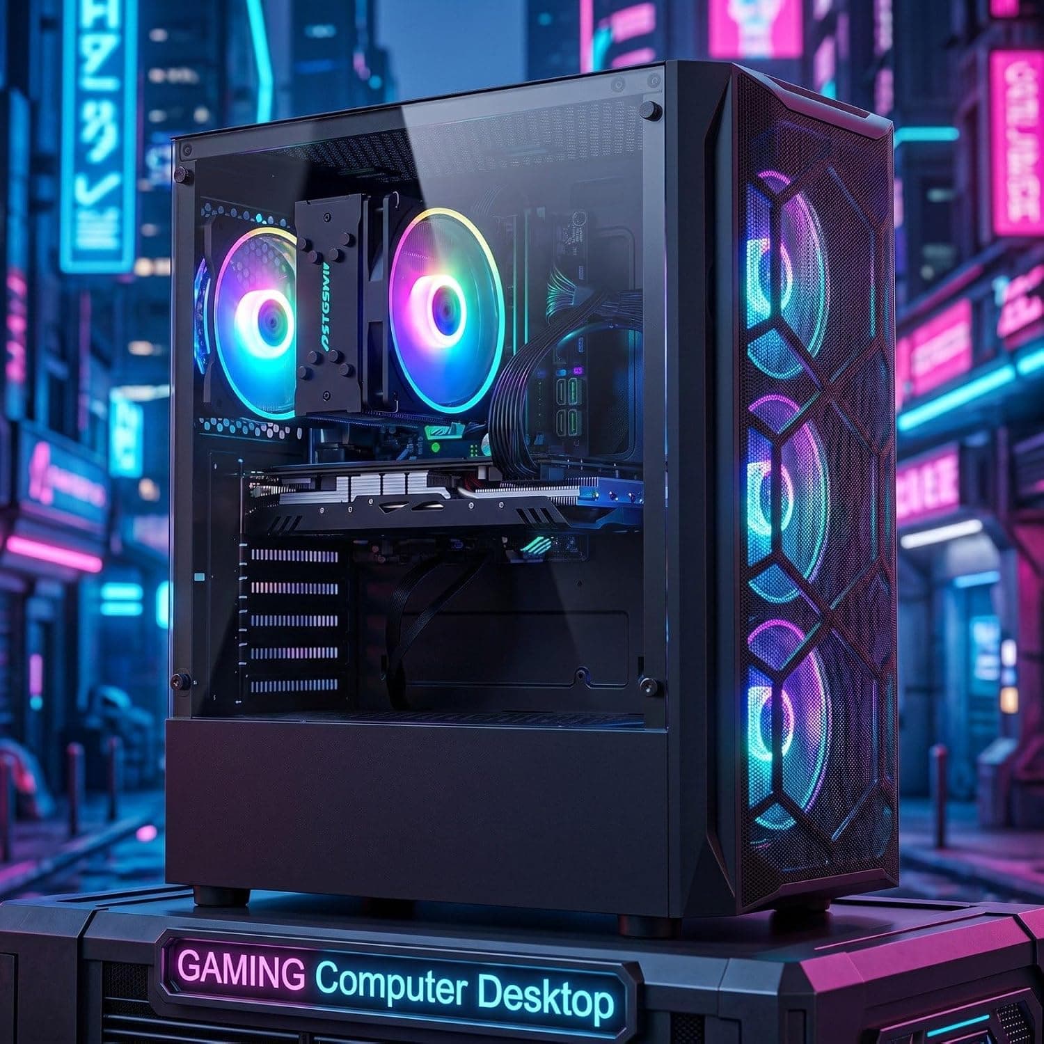 STGsivir PC Gamer Fixe, Core i7,RX 580 8G, 16G RAM, 512G SSD