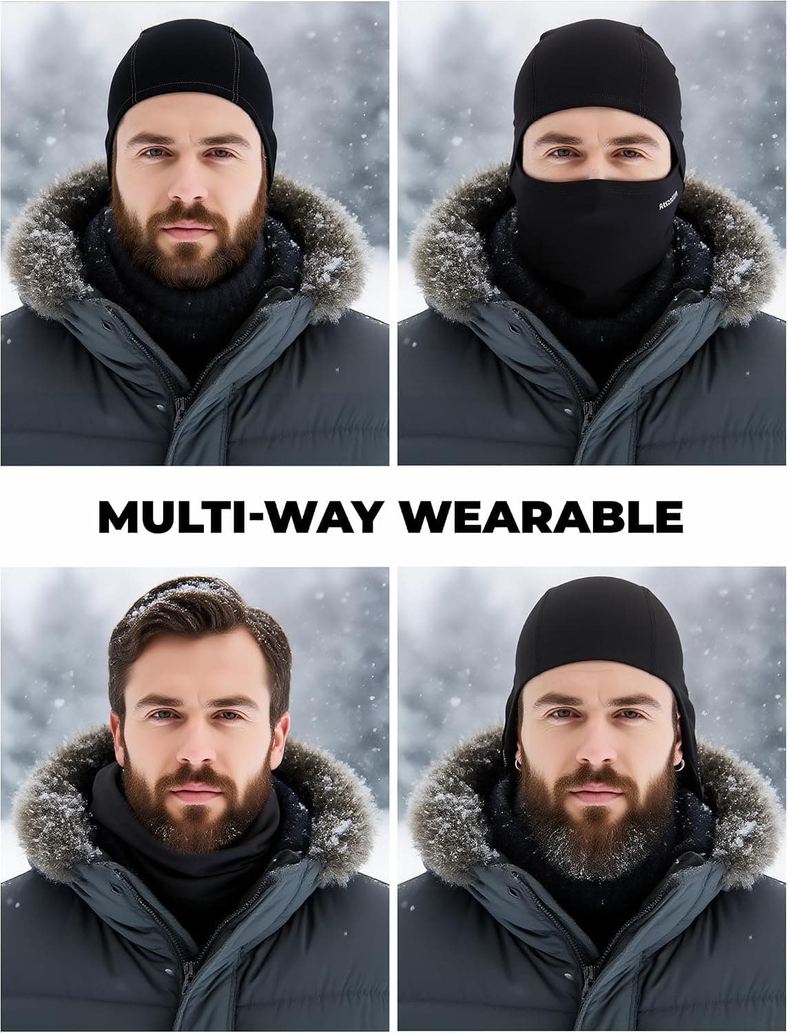 ROCKBROS Cagoule Moto Polaire Balaclava Hiver Tour de Cou Homme Femme Coupe-Vent Respirant Thermique Motif/Filtre Masque pour Vélo Ski Running Snowboard Chaud sous Casque 9 Couleurs
