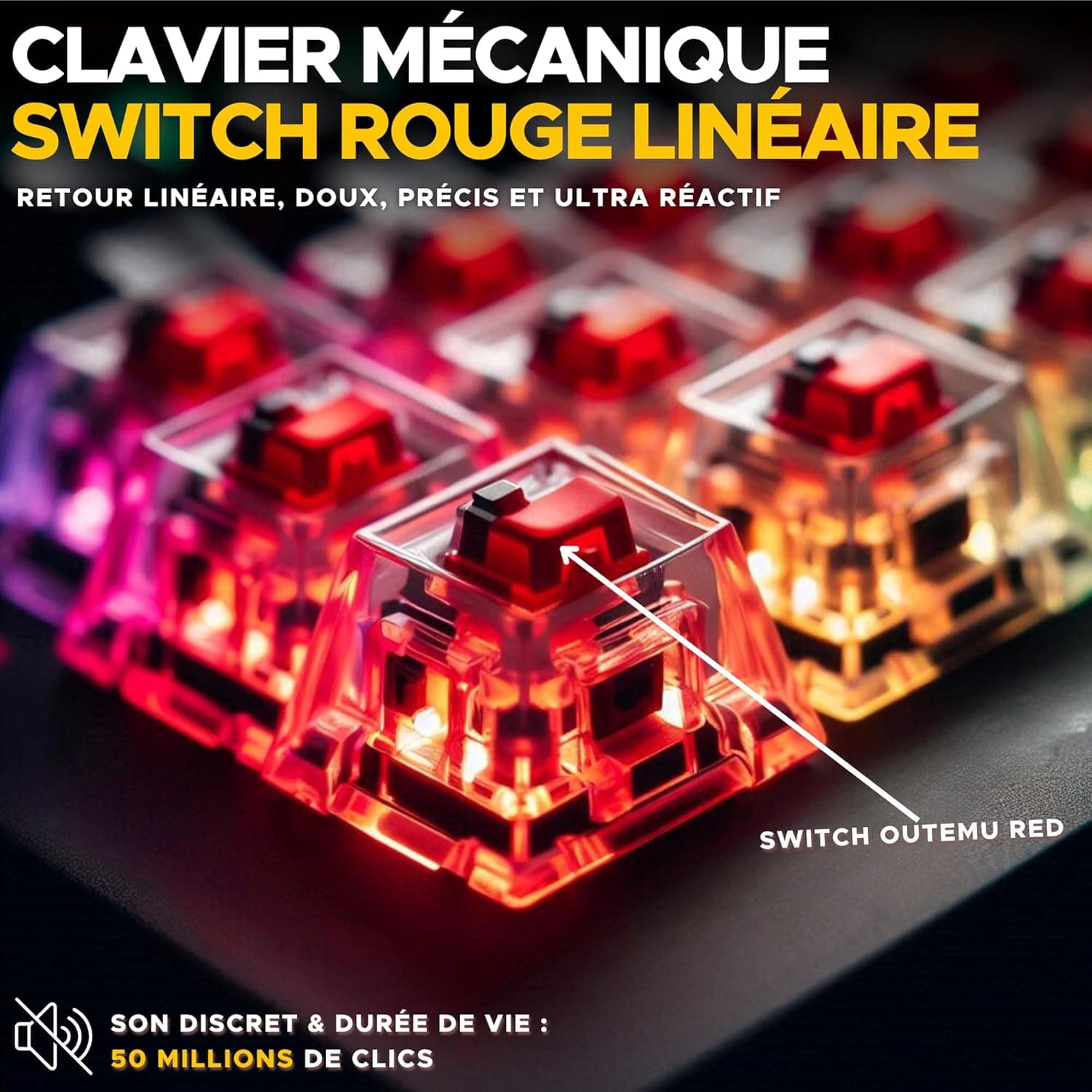The G-Lab Keyz Titanium Noir - Clavier Gaming Mécanique 65% RGB AZERTY FR | Filaire USB, Format 65%, Switch Rouge Mécanique, RGB 100% Personnalisable, Anti-Ghosting, Macros Programmables