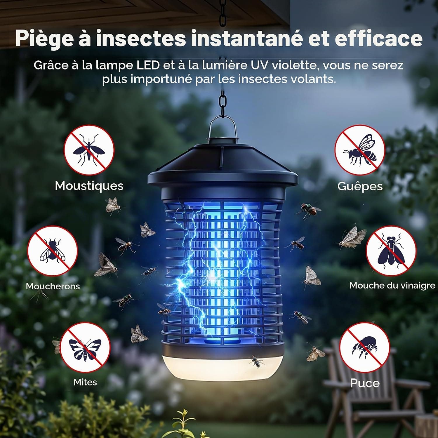 Mowend Zapper Électrique Anti-Insectes 4200V, Anti-Moustique Électrique