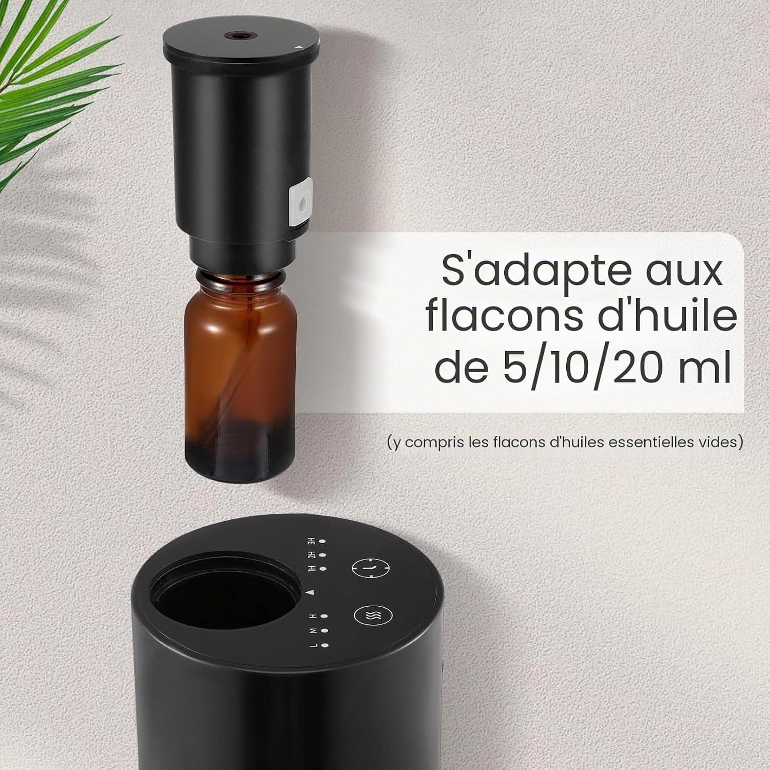 UrbanHomes Diffuseur Huiles Essentielles, Huile Essentielle, Diffuseur Parfum Maison, Huile Essentielle pour diffuseur, Diffuseur Electrique Parfum Maison, avec 3 Modes, Fonction USB Portable, Noir