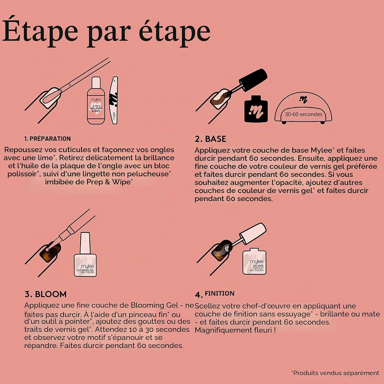 Mylee French Me Kit avec Tampon - Qualité Salon French