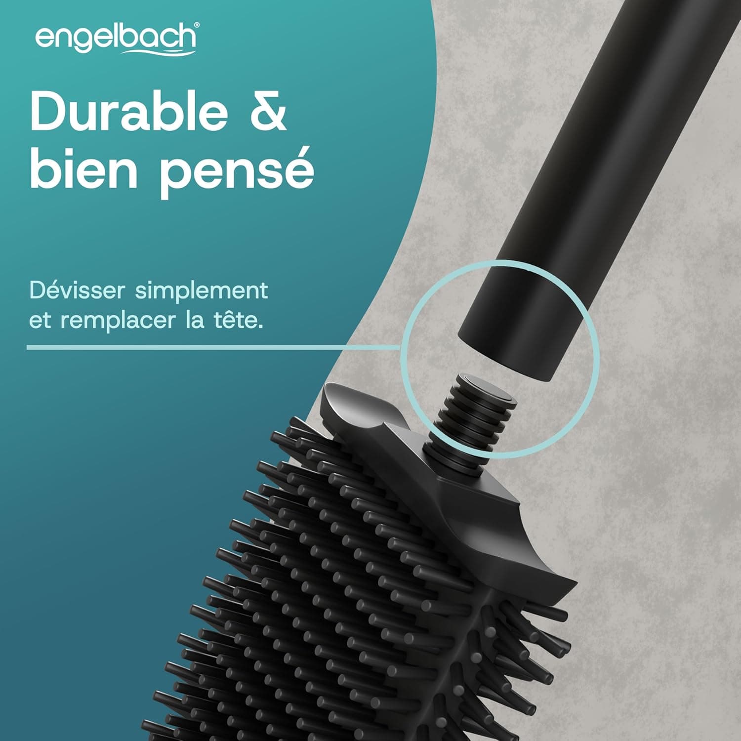 Engelbach® Brosse WC en Silicone - à Fixation Murale sans Perçage, Antracite