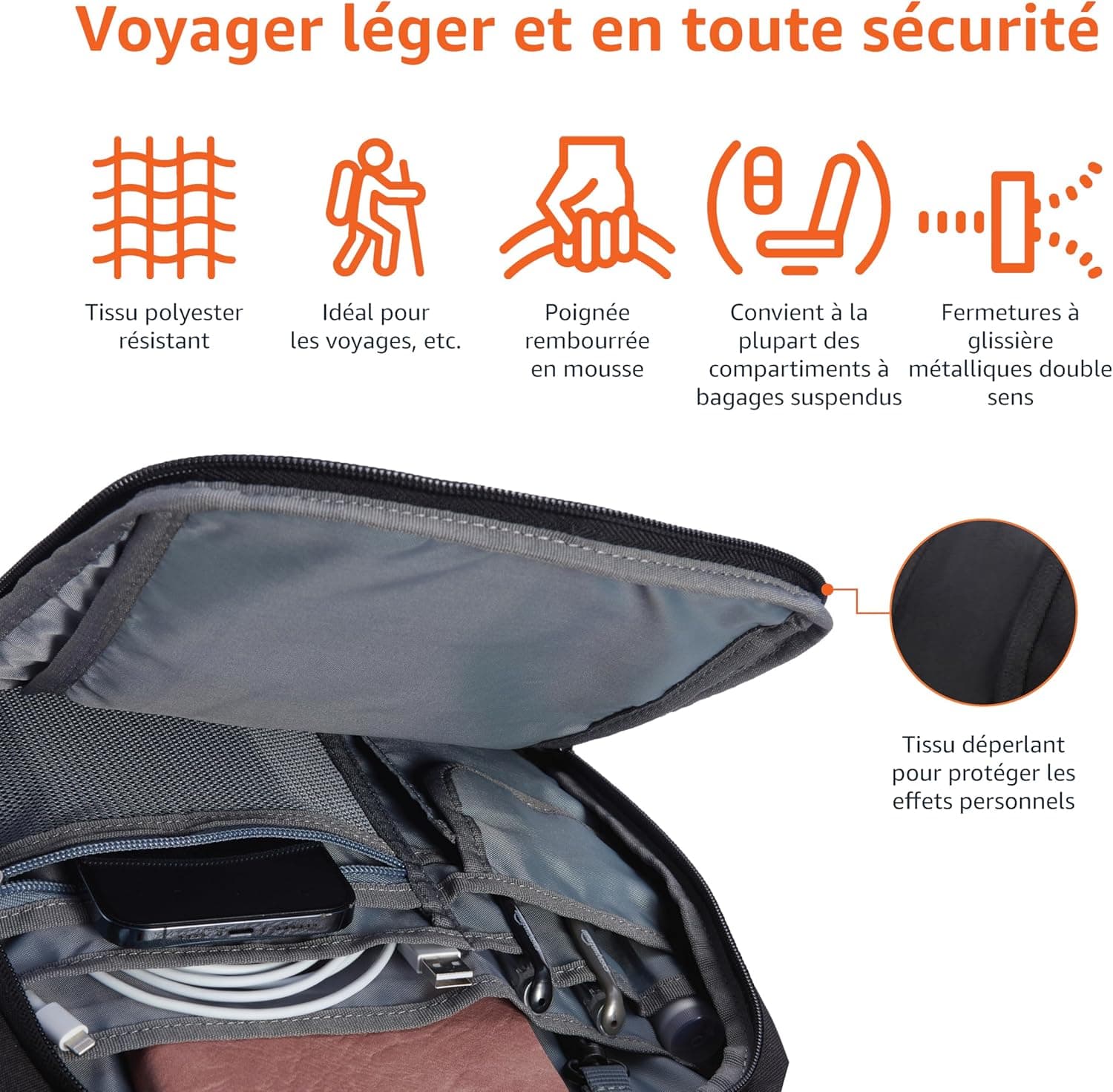 Amazon Basics Sac à dos de voyage pour ordinateur portable 17", Noir
