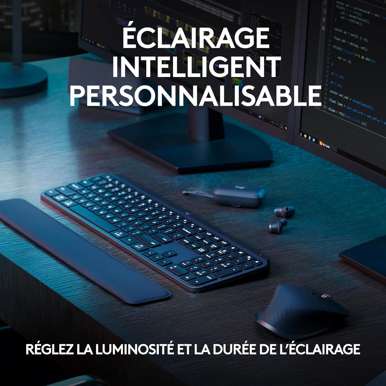 Logitech MX Keys S Clavier sans Fil Rechargeable USB C (Gris) | Clavier Silencieux, Plat, Rétroéclairé, Touches Ergonomiques, Bluetooth, Windows PC, Linux, Chrome, Mac, AZERTY Français