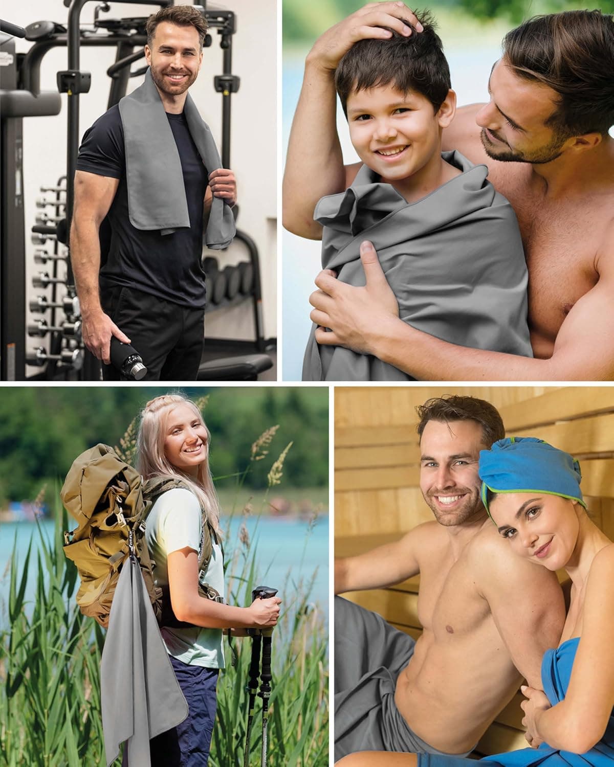 Fit-Flip Serviette Microfibre - pour Le Sport, Musculation et la Piscine