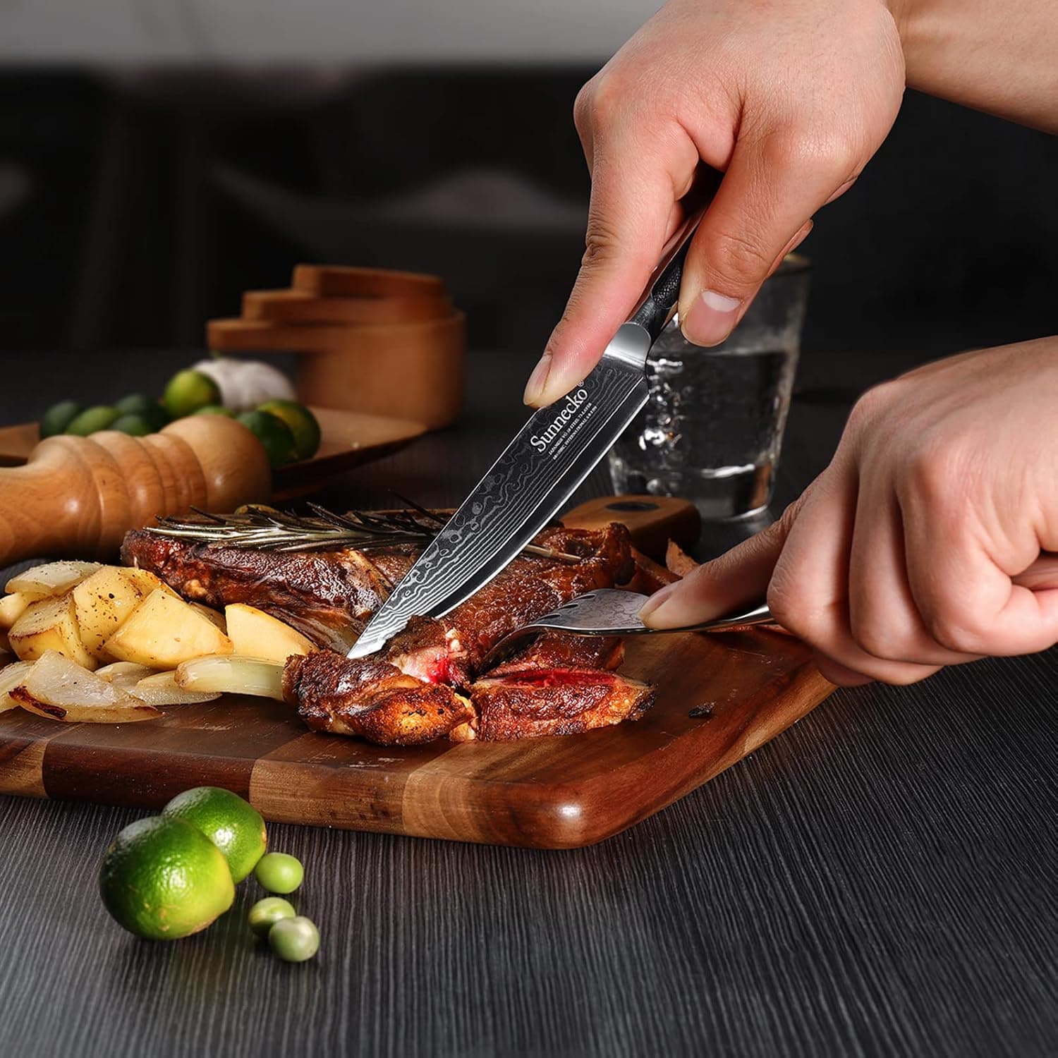 Sunnecko Set Couteau Cuisine Viande 13cm