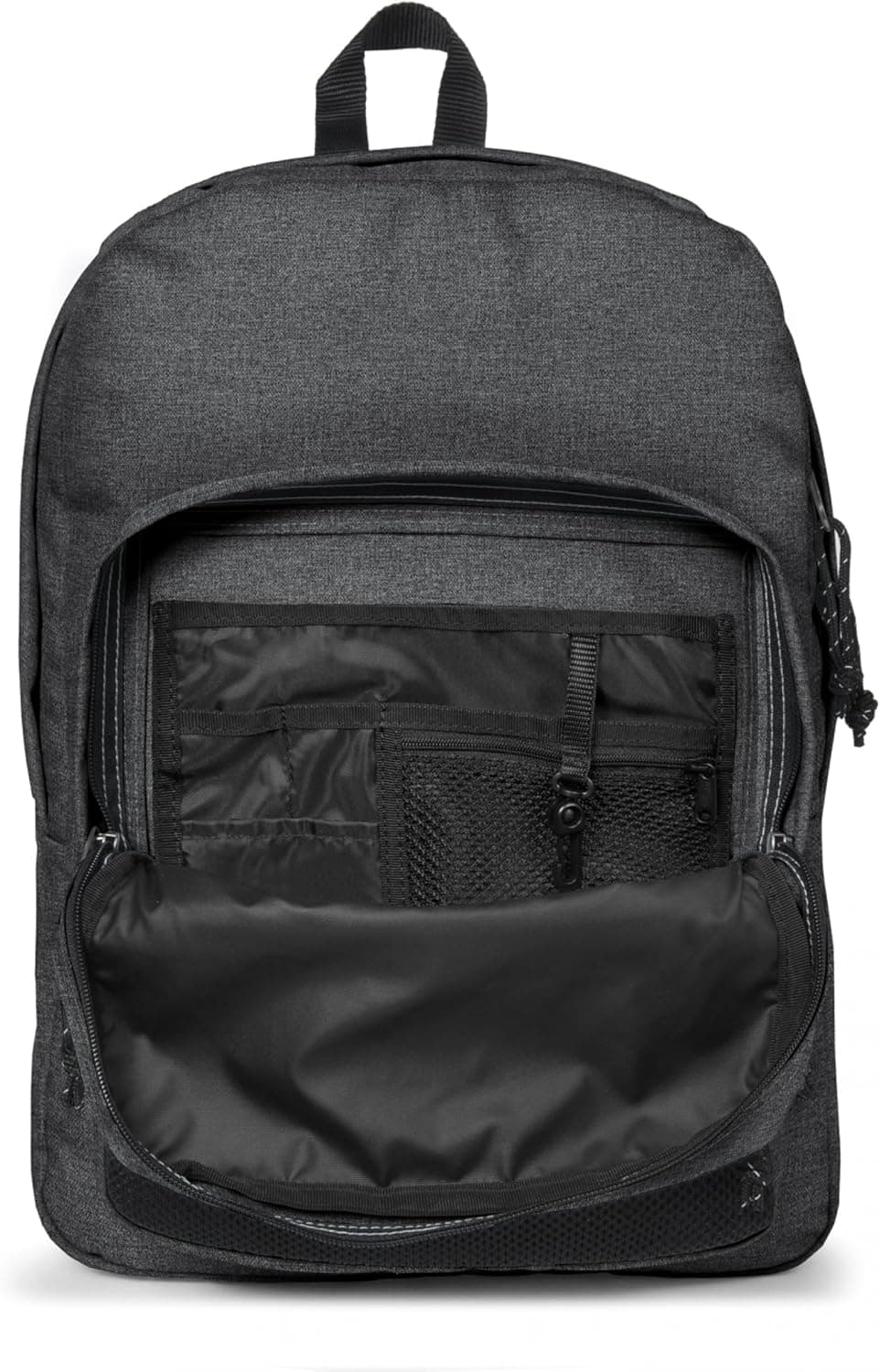 EASTPAK Pinnacle Sac à dos 38L (42 x 32 x 25,5 cm), grand sac école et voyage, sac à dos multi-compartiments résistant avec organiseur et bretelles rembourrées - BLACK DENIM