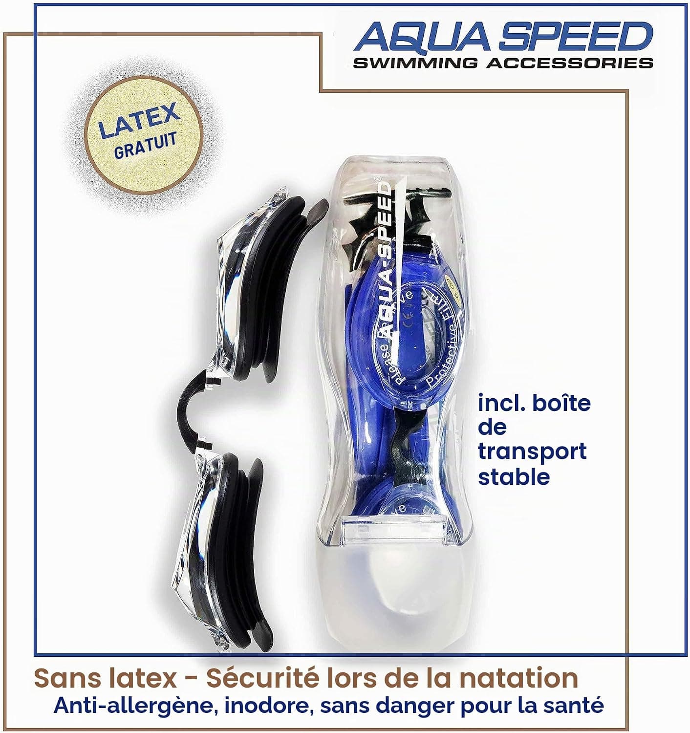 Aqua Speed ® Lumina, Lunettes de Natation avec dioptries de -1,5 à -8,0 / UVA/UVB de 100%
