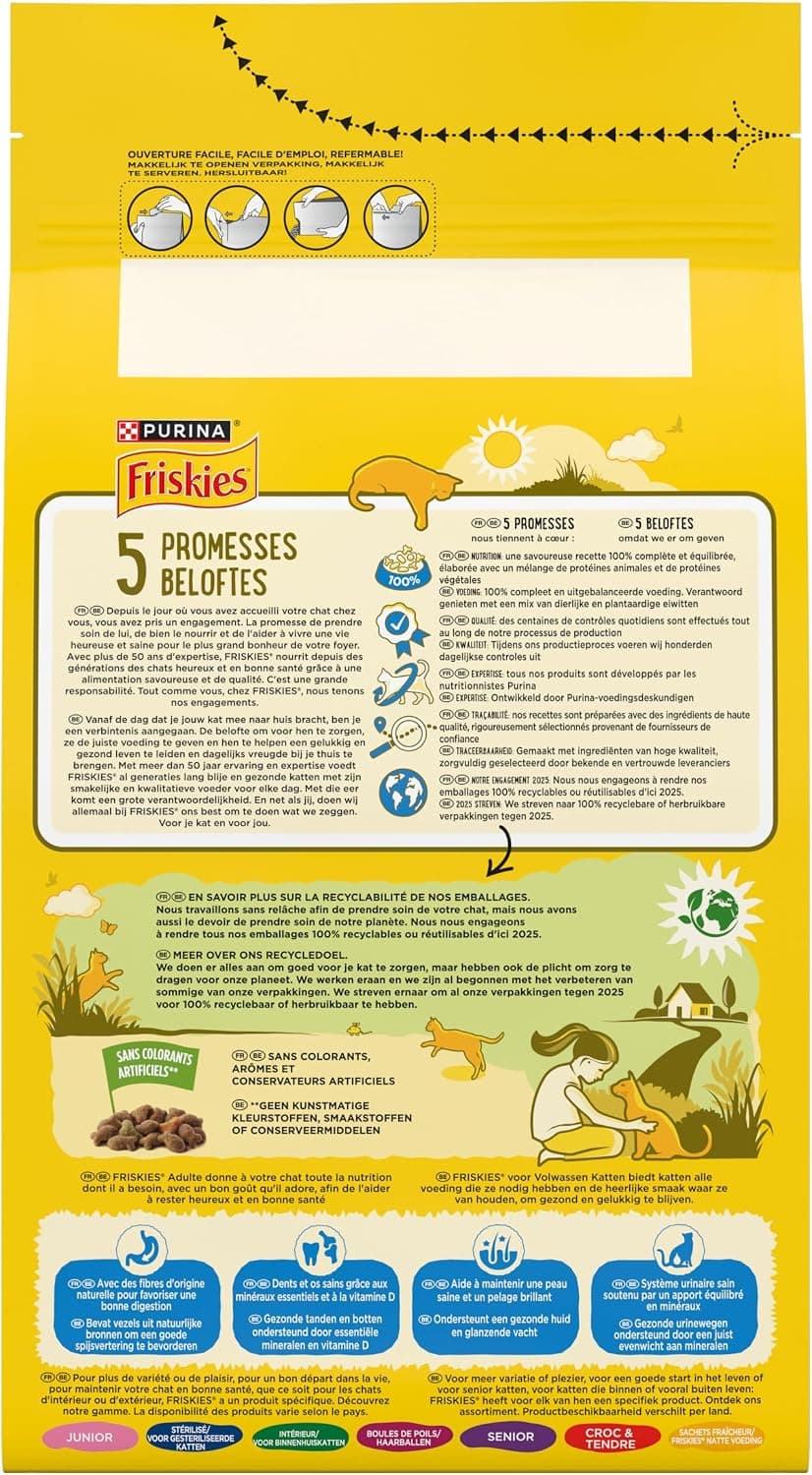FRISKIES Au Saumon et aux Légumes - 1,5 KG - Croquettes pour Chat Adulte (Lot de 2)