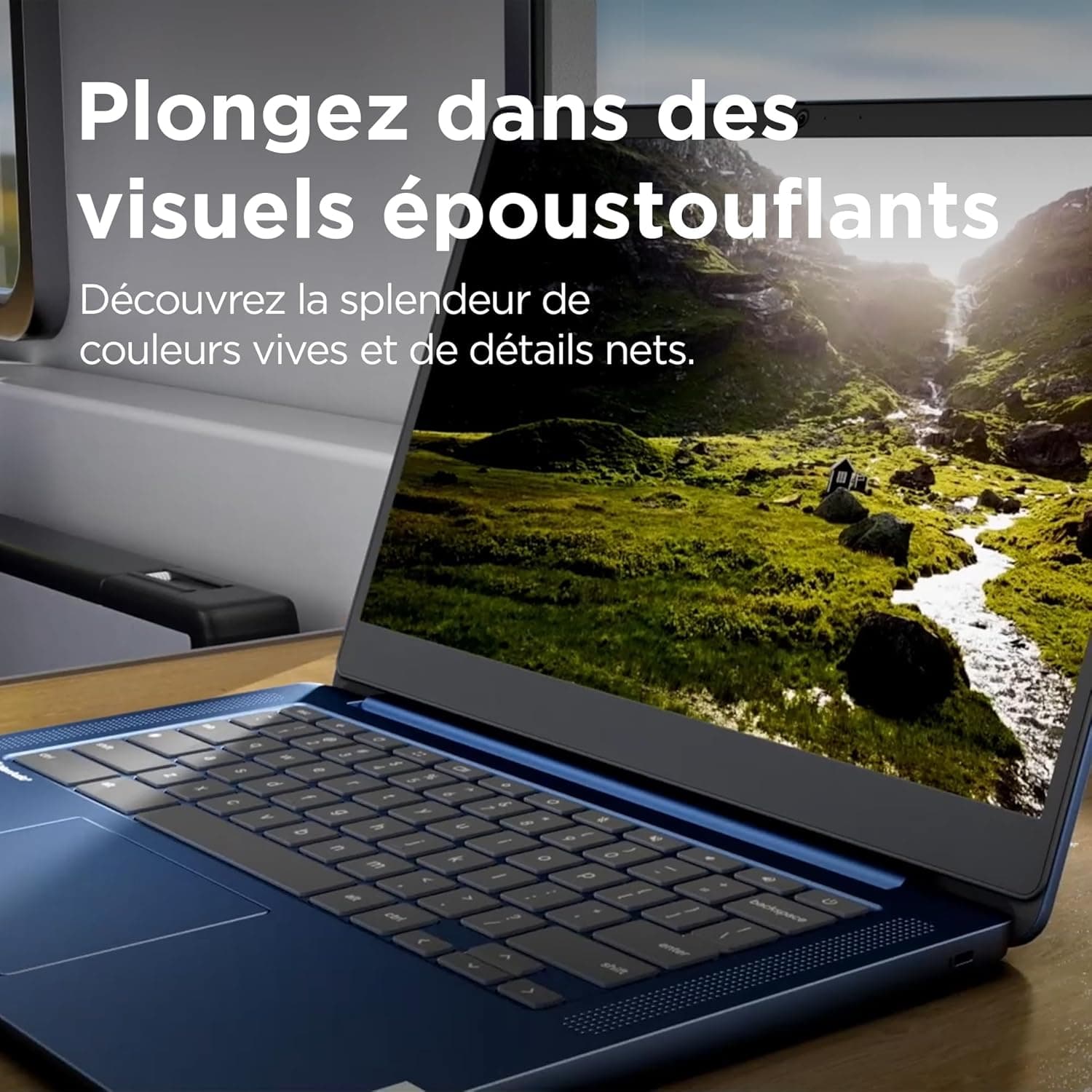 Lenovo IdeaPad Slim 3 Chromebook 14M868 - Ordinateur Portable 14'' FHD (MediaTek Kompanio 520, RAM 4Go, eMMC 64Go, Arm Mali-G52 Graphics, Chrome OS) Clavier AZERTY Français - Gris
